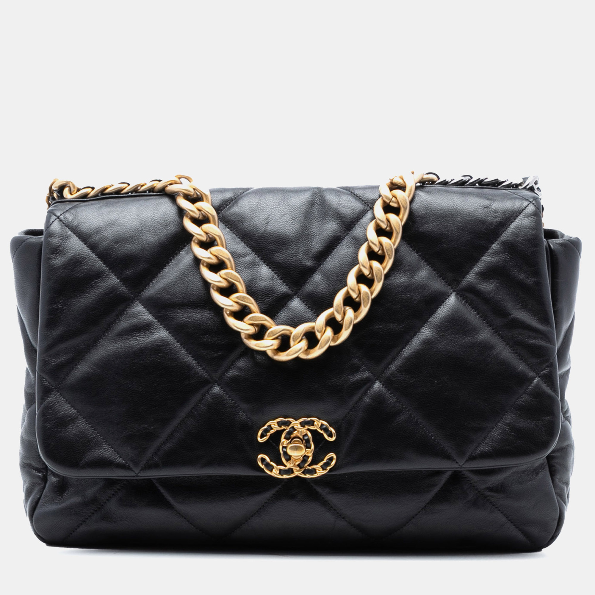 

Chanel Black Maxi Lambskin 19 Flap
