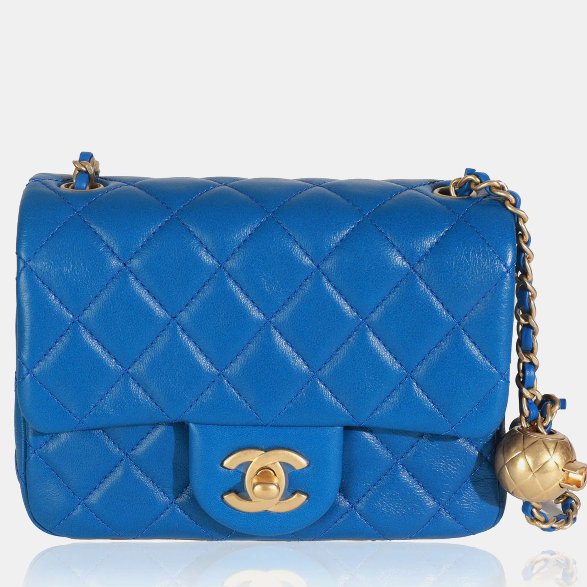 

Chanel Blue Quilted Lambskin Mini Pearl Crush Flap Bag, Black