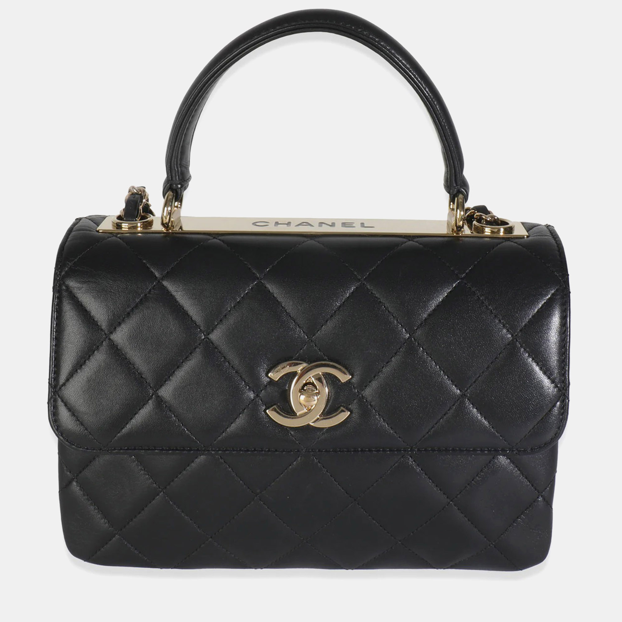 

Chanel Black Quilted Lambskin Small Trendy CC Flap Dual Handle Bag