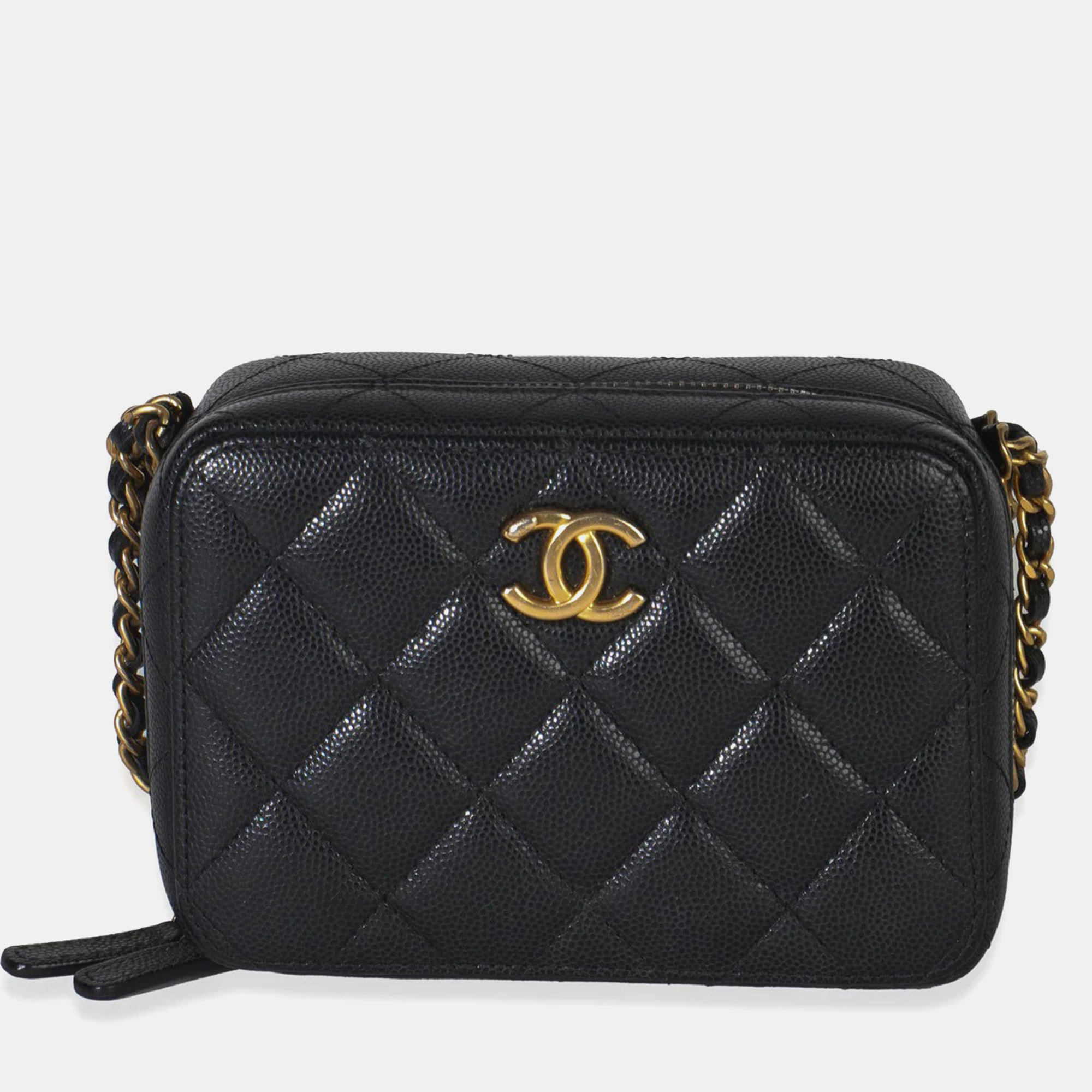 

Chanel Black Quilted Twist Your Buttons Clutch With Chain