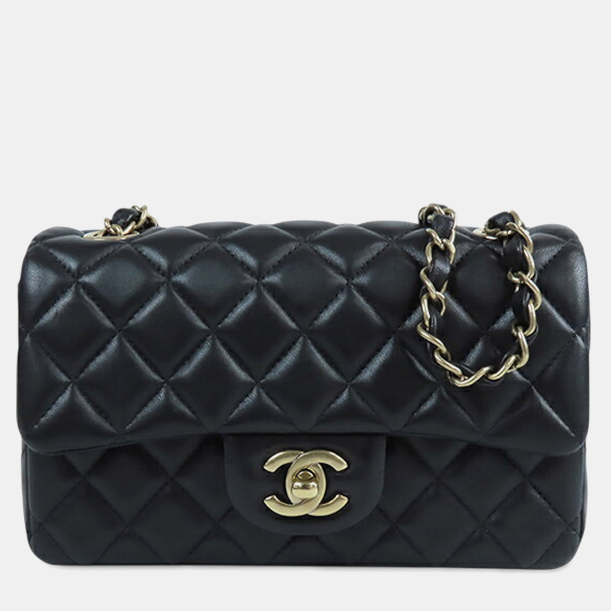 

Chanel Black Mini Rectangular Classic Lambskin Single Flap