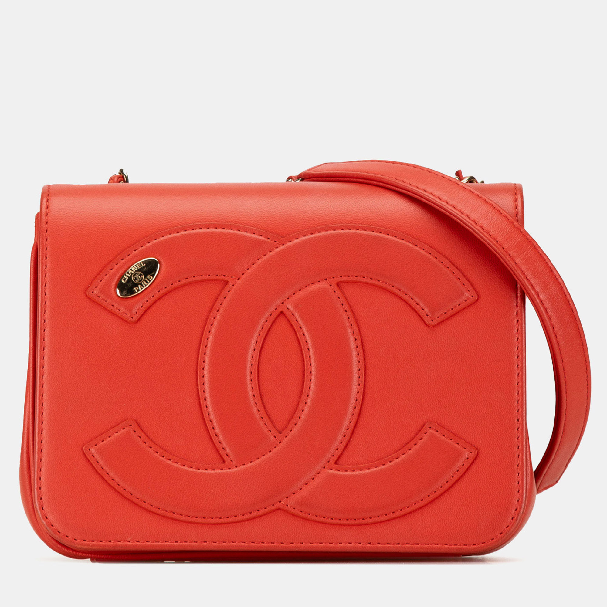 

Chanel Red Lambskin CC Mania Flap