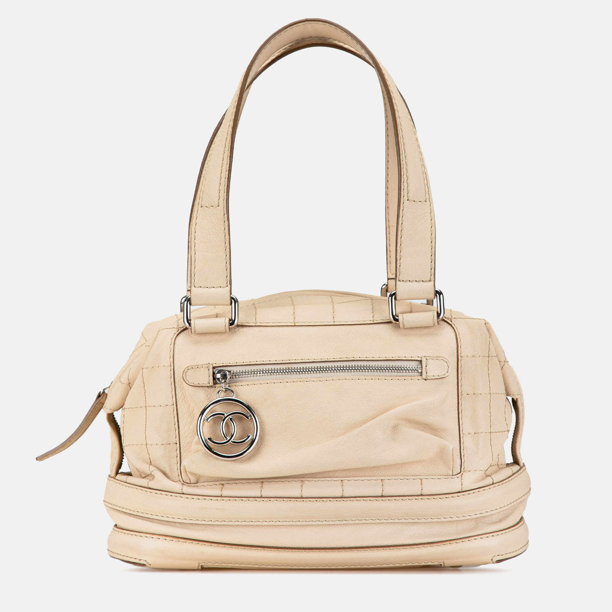 

Chanel Brown Goatskin Square Stitch Essential Bowler