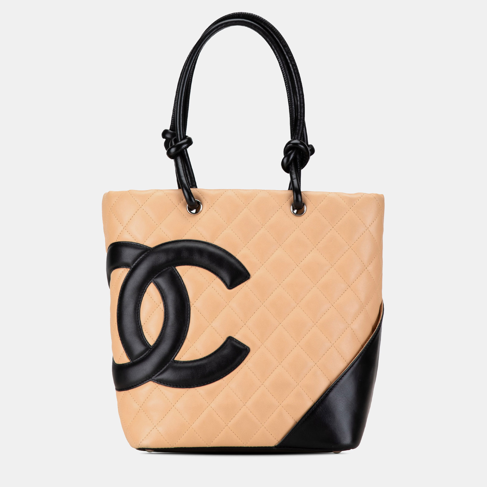 

Chanel Beige Black Medium Lambskin Cambon Ligne Tote