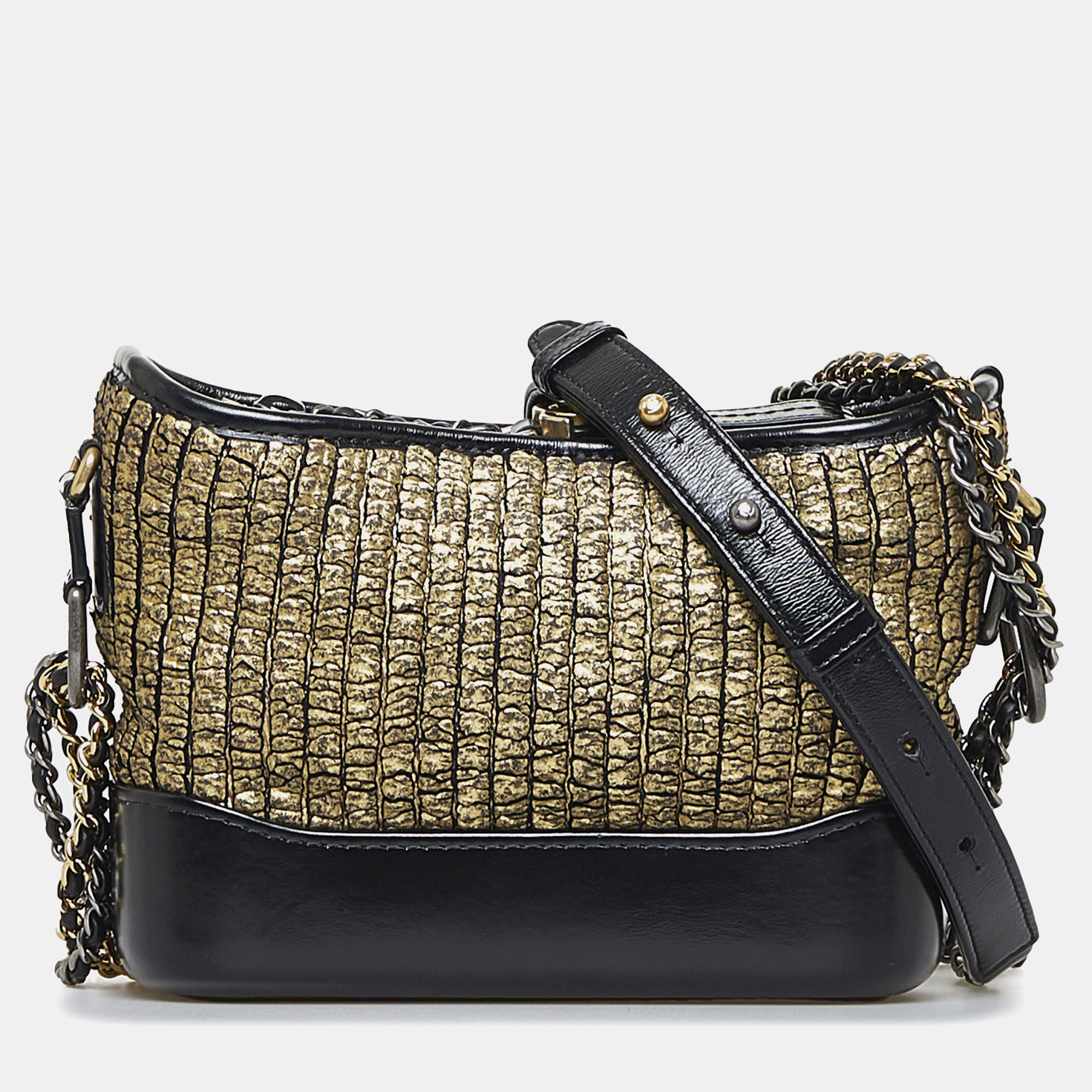 

Chanel Black Small Painted Knit Gabrielle Crossbody Bag
