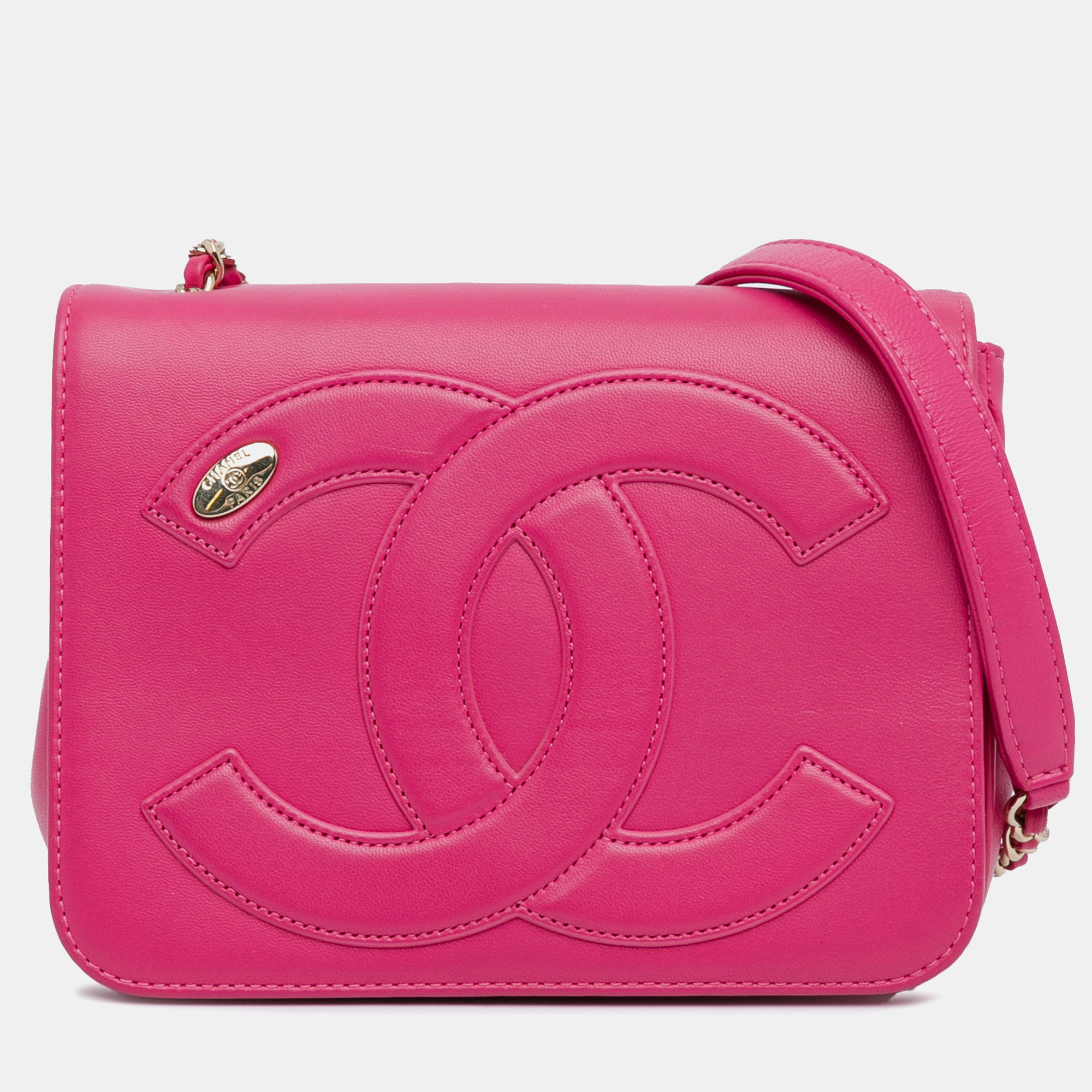 

Chanel Pink Lambskin CC Mania Flap