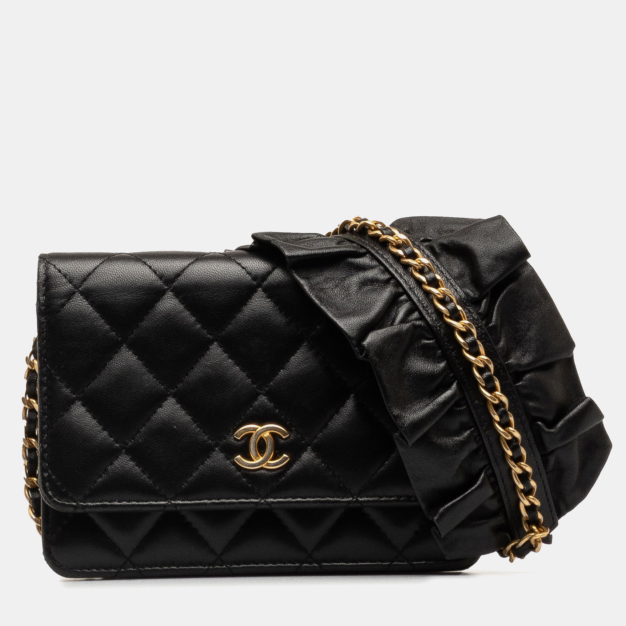 

Chanel Black Lambskin Romance Wallet On Chain