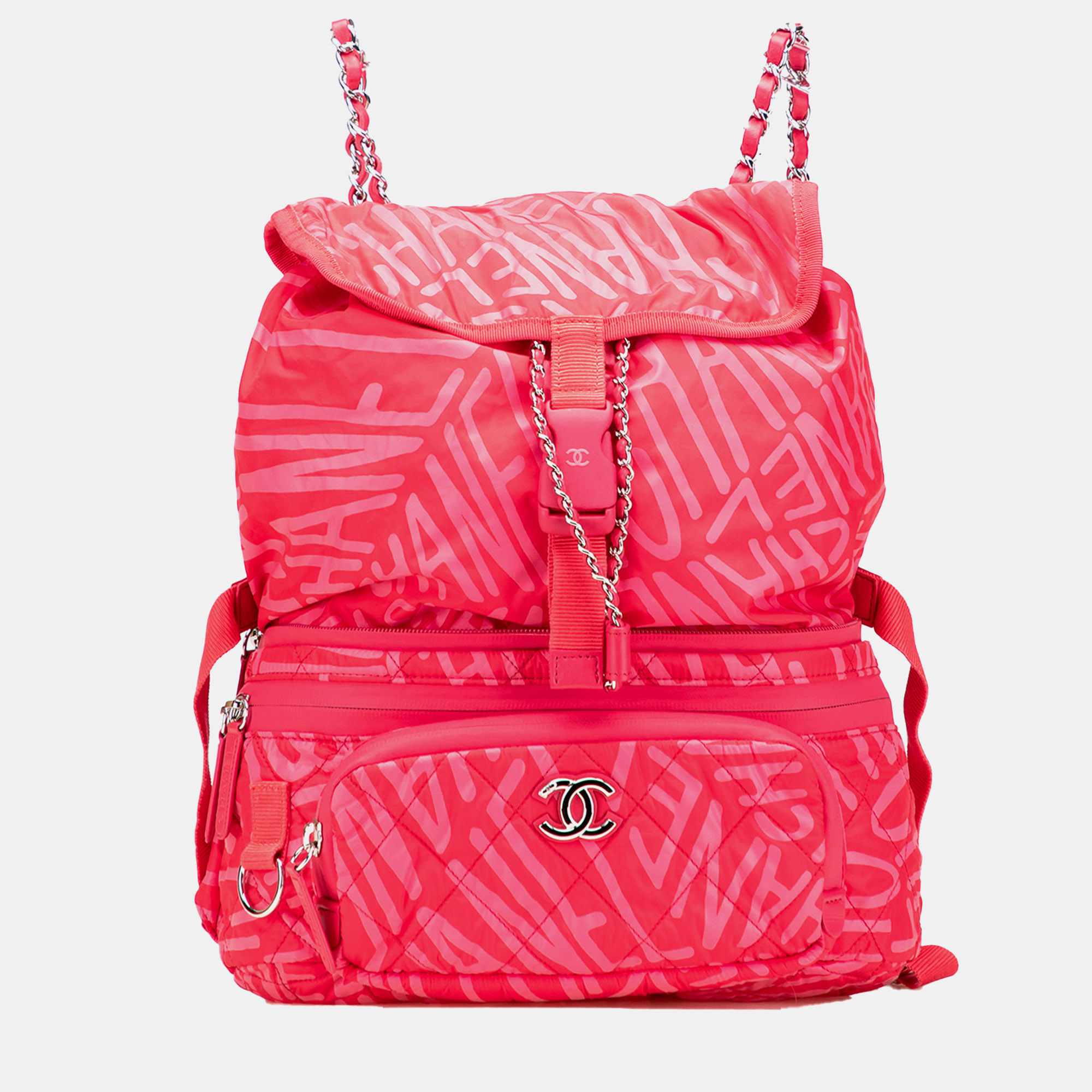 

Chanel Pink Printed Nylon Coco Neige Convertible Backpack
