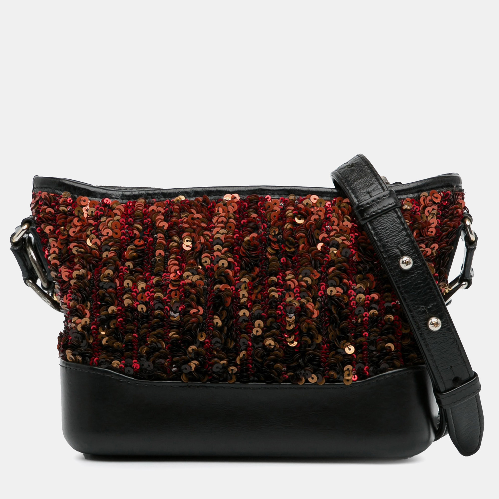 

Chanel Black Brown Small Sequin Gabrielle Crossbody