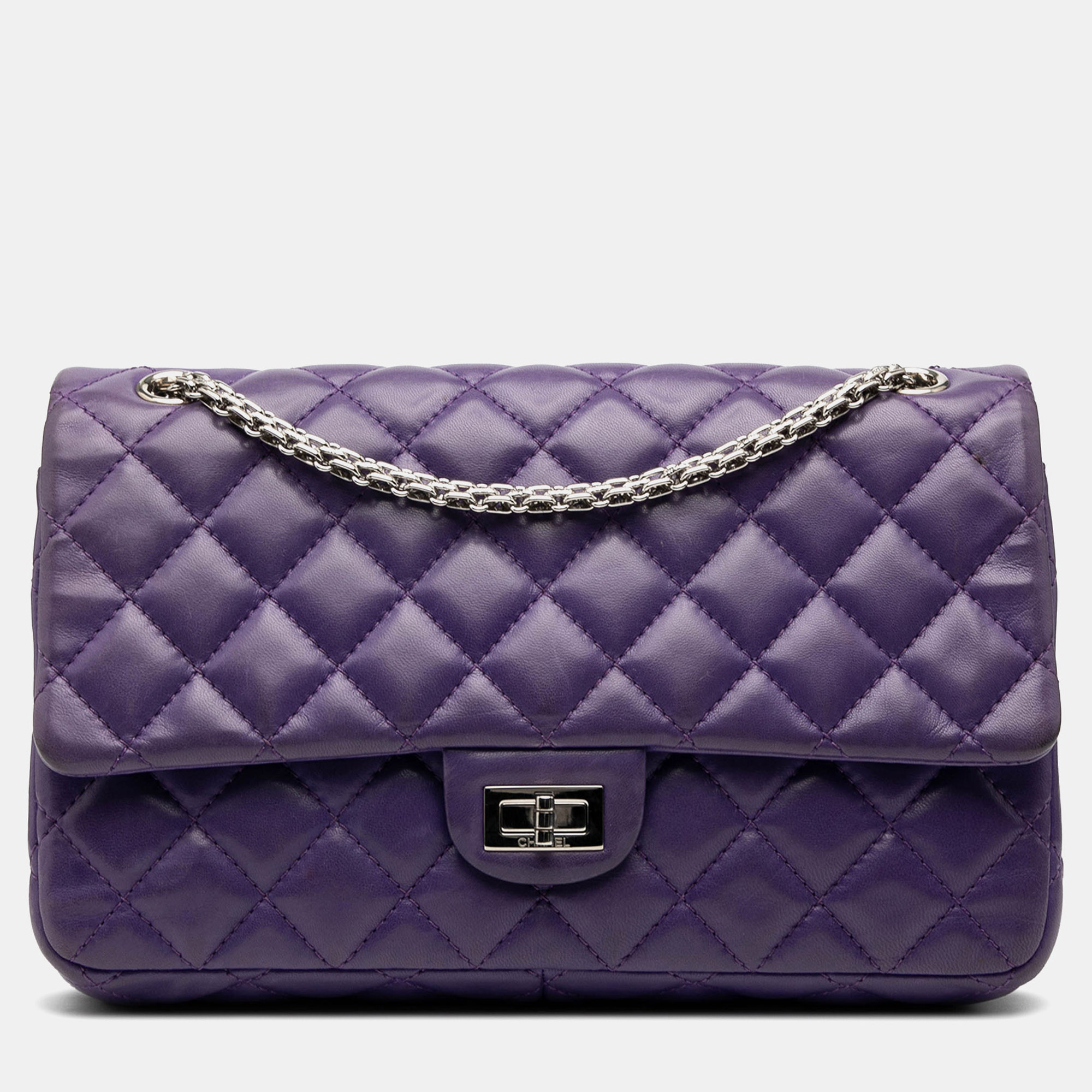 

Chanel Purple Quilted Lambskin Reissue 2.55 Double Flap 226