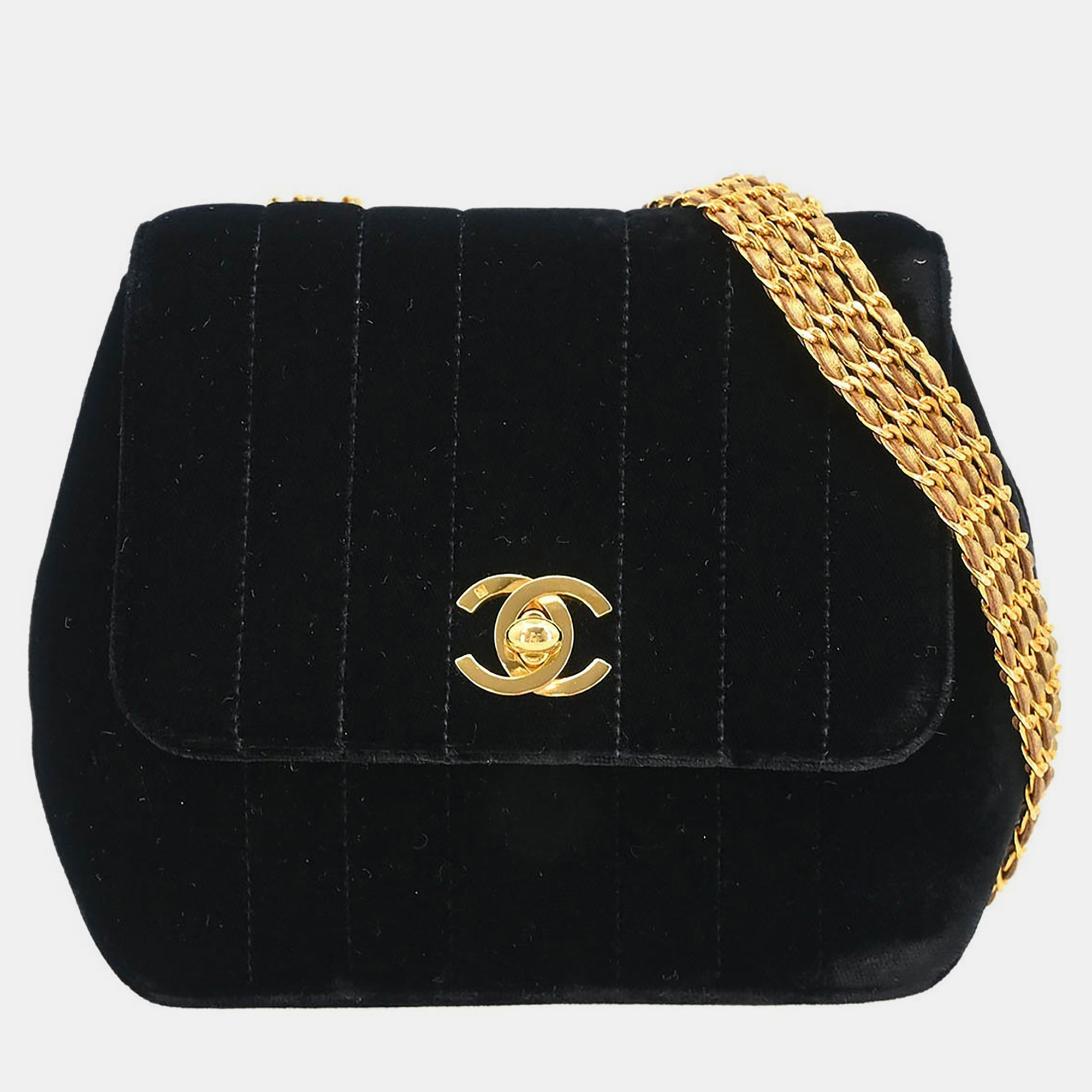 

Chanel Black Velvet Mademoiselle Shoulder Bag