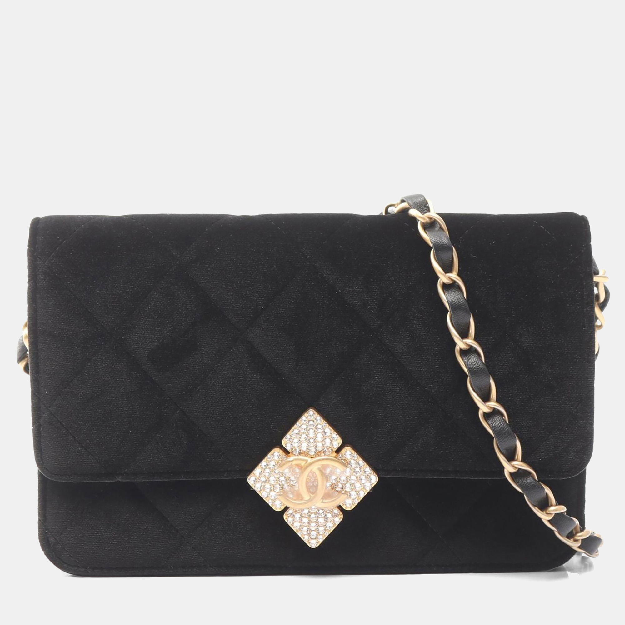 

Chanel CC Black Velvet Shoulder Bag
