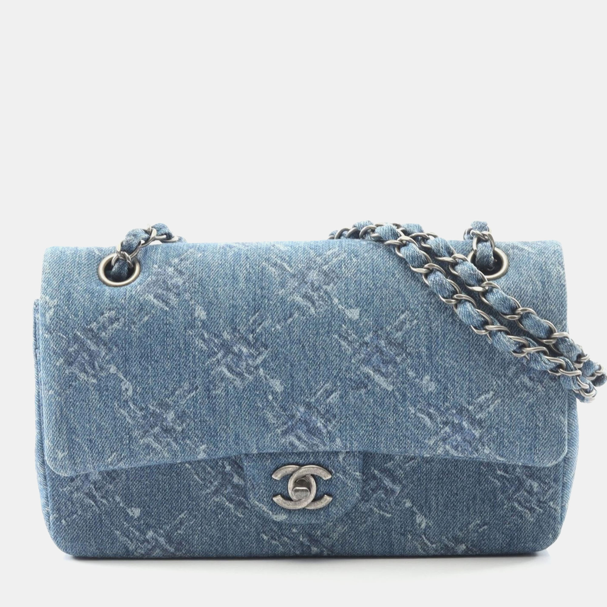 

Chanel Classic Double Flap Blue Denim Shoulder Bag