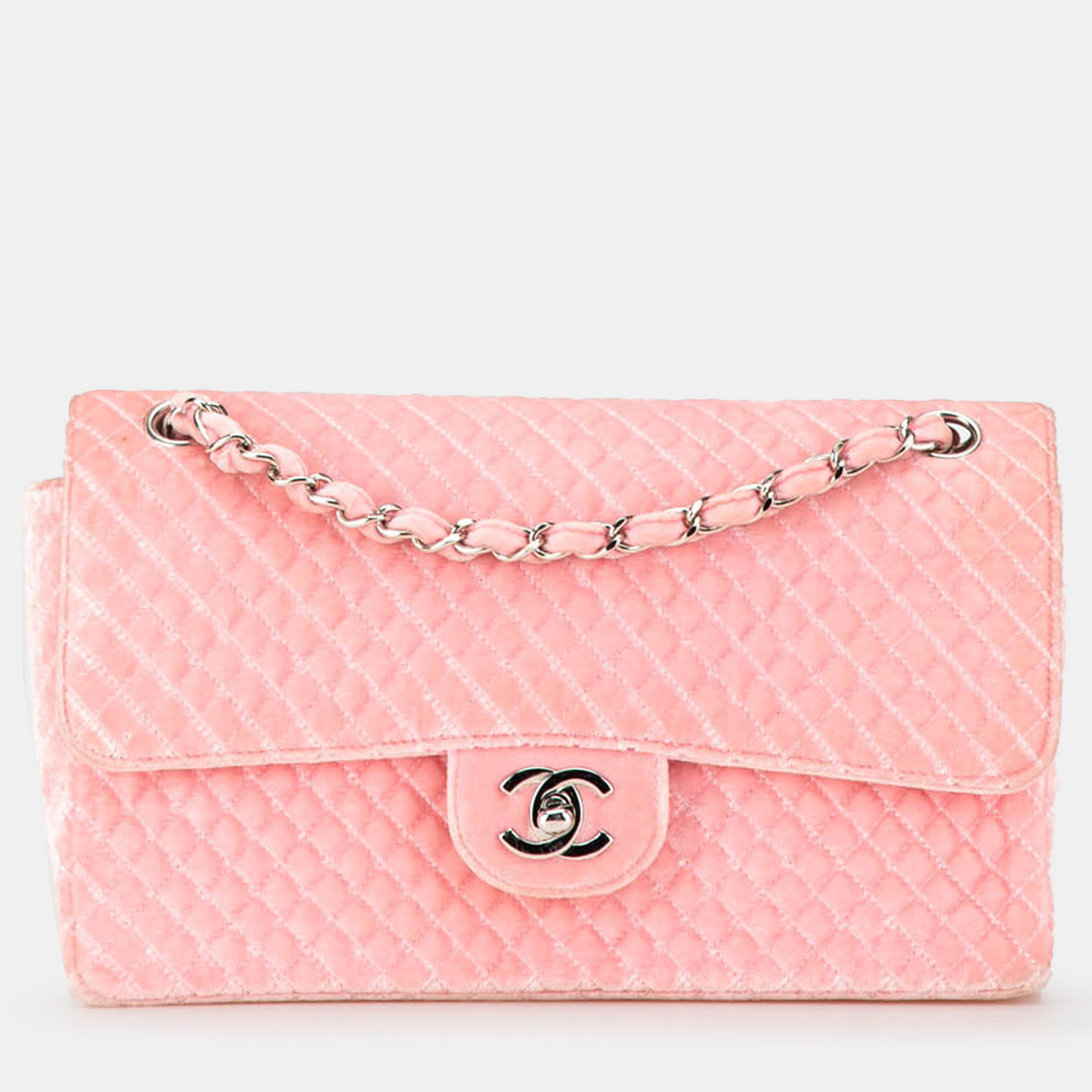 

Chanel Pink Medium Micro Quilted Velvet CC Flap