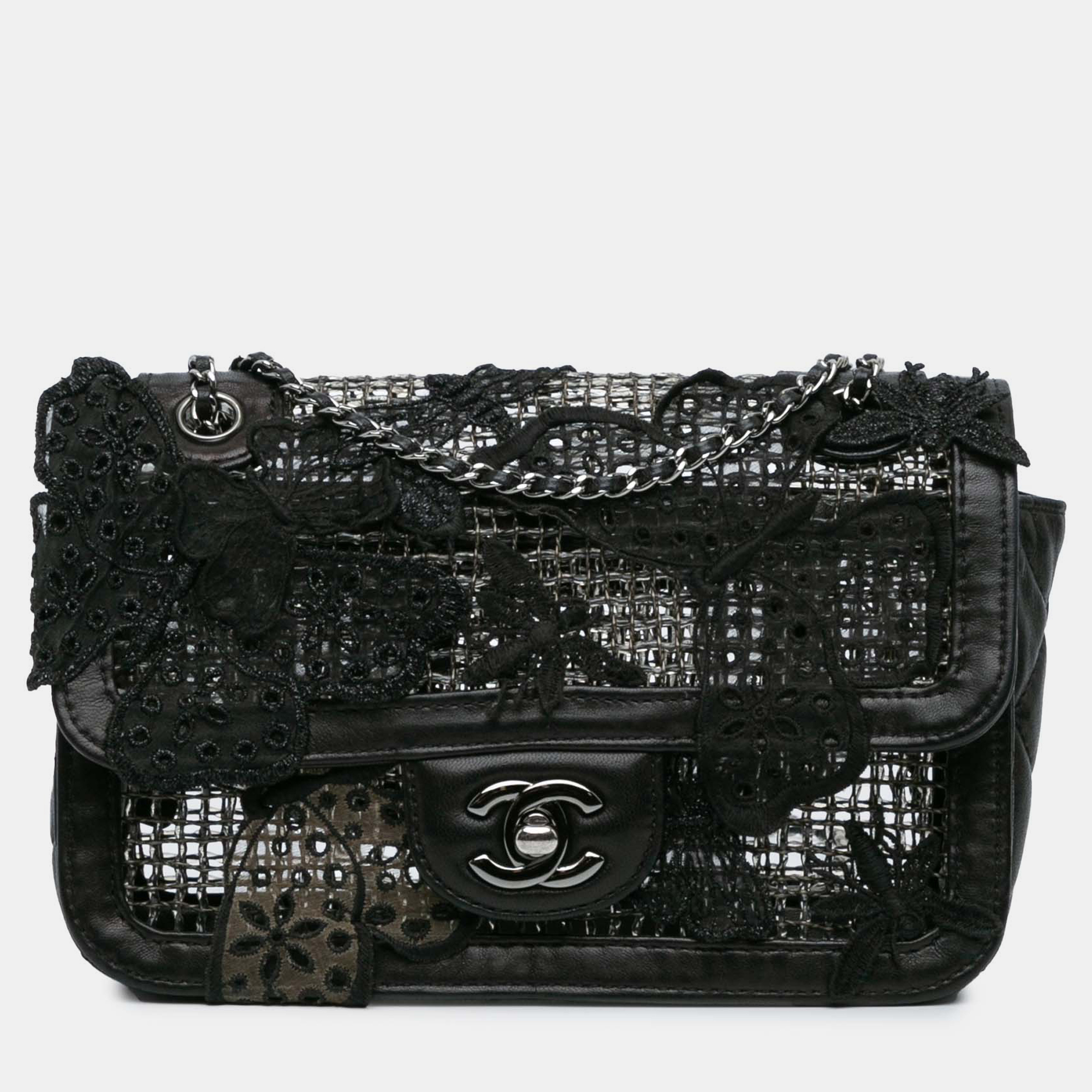 

Chanel Black Small Mesh Butterfly Flap