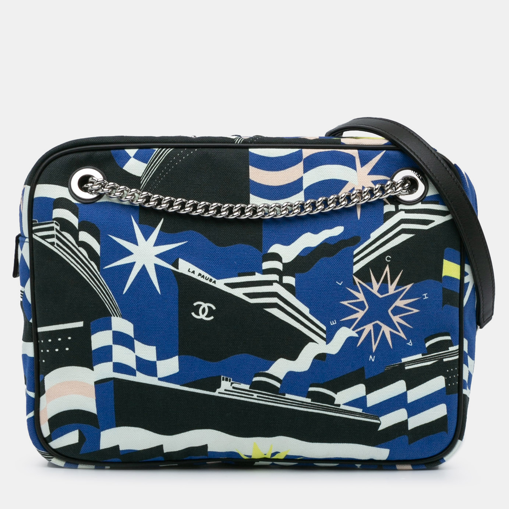 

Chanel Black Blue Small Canvas La Pausa Bay Camera Bag