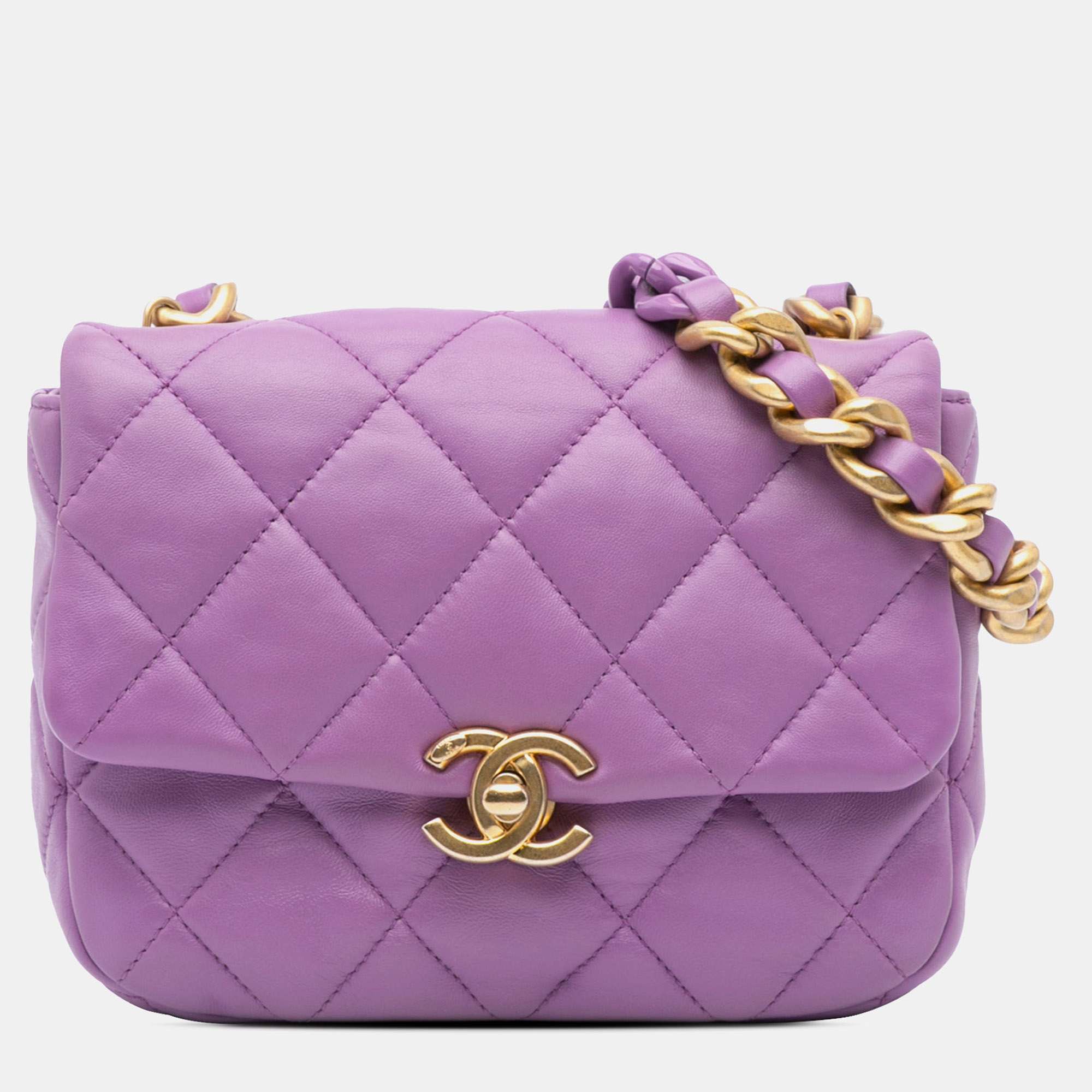 

Chanel Purple Mini Quilted Lambskin Candy Chain Flap