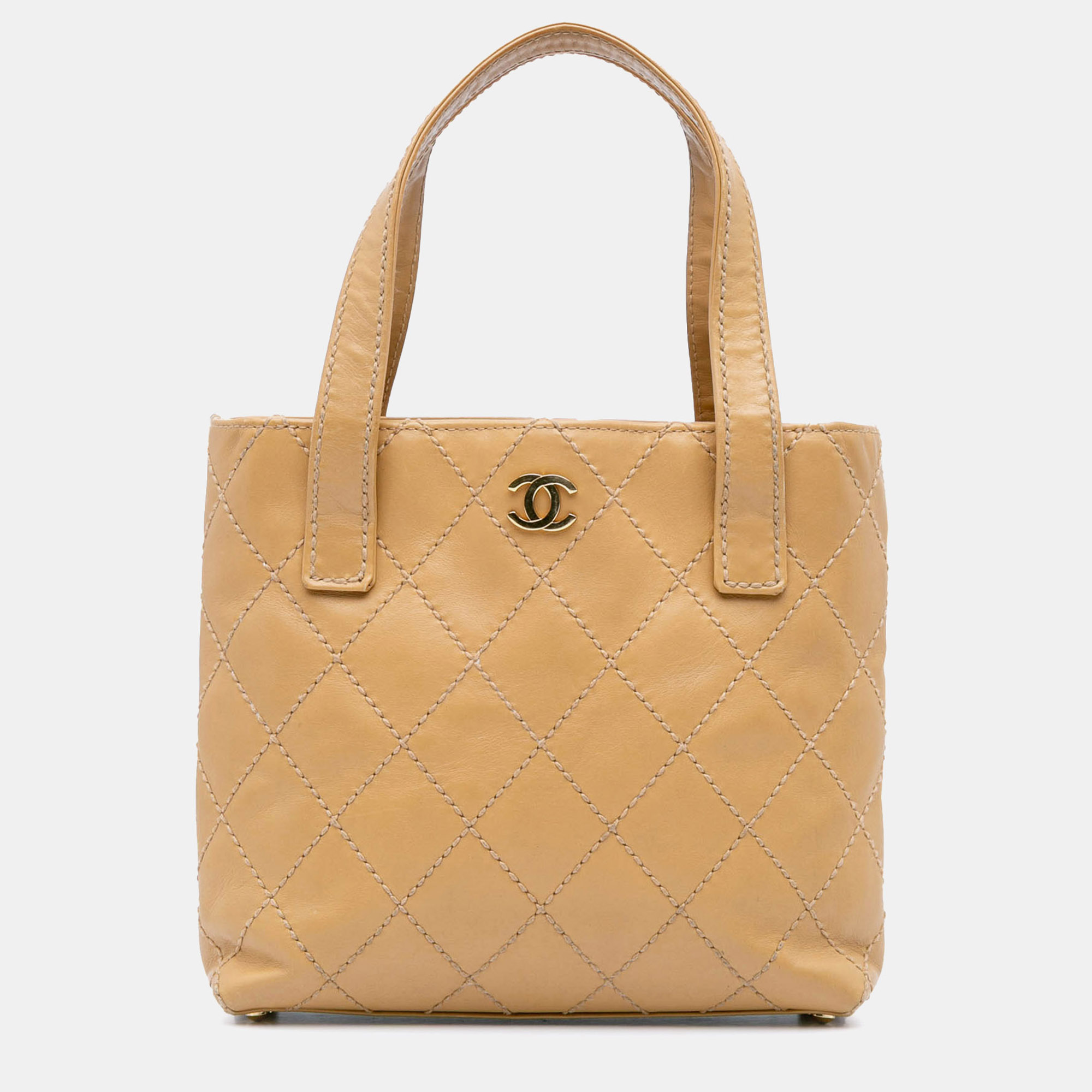 

Chanel Brown CC Wild Stitch Calfskin Handbag