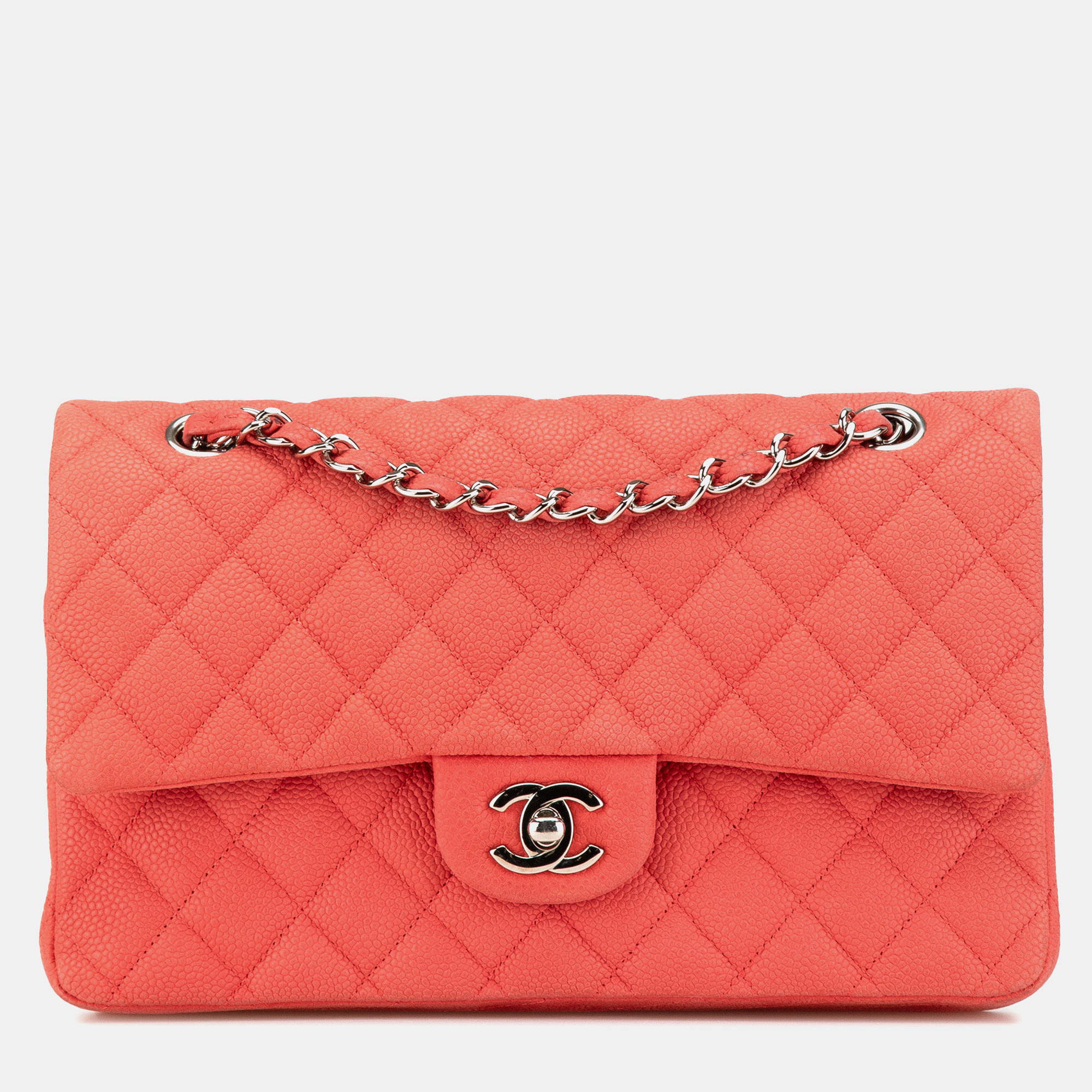 

Chanel Pink Medium Classic Caviar Double Flap