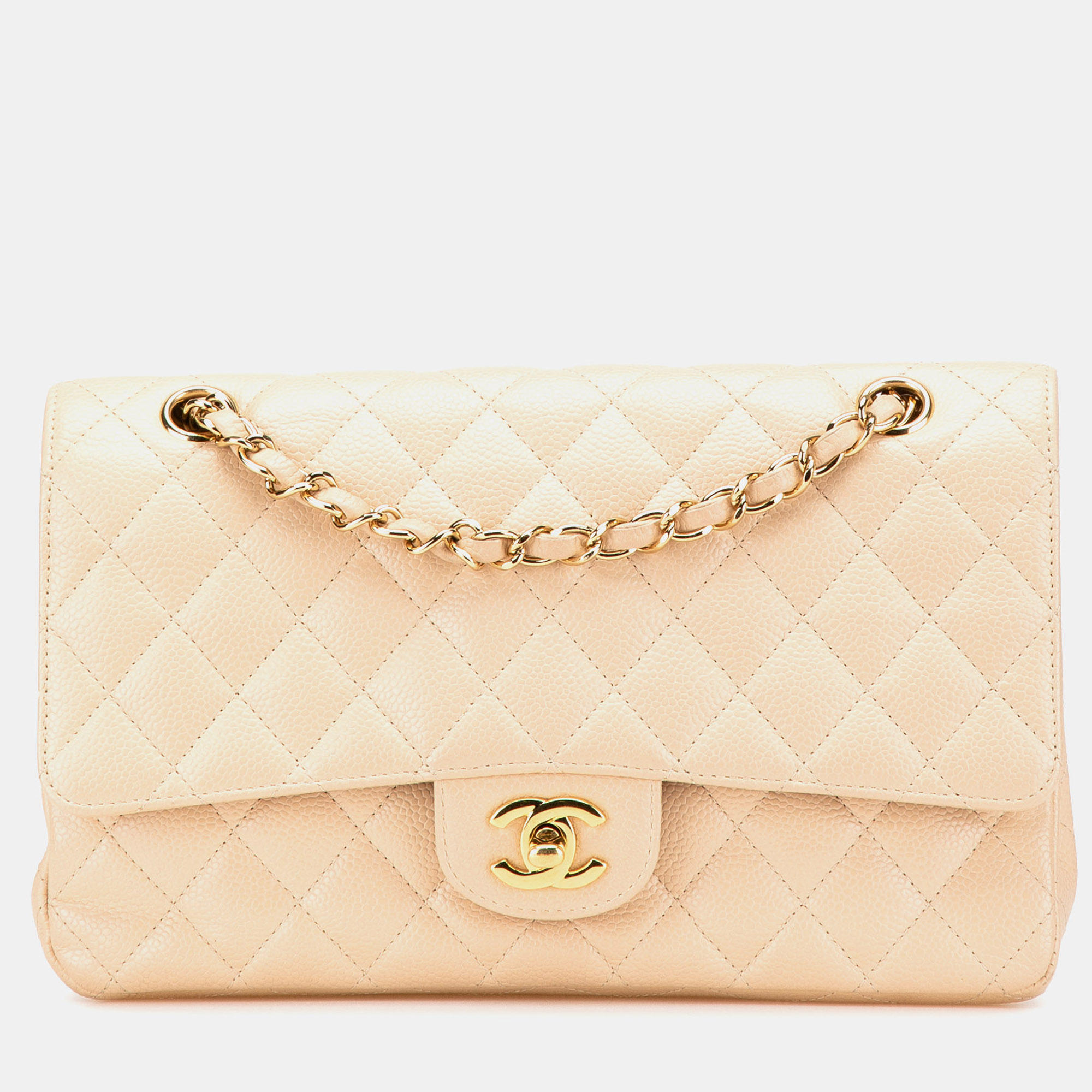 

Chanel Beige Medium Classic Caviar Double Flap