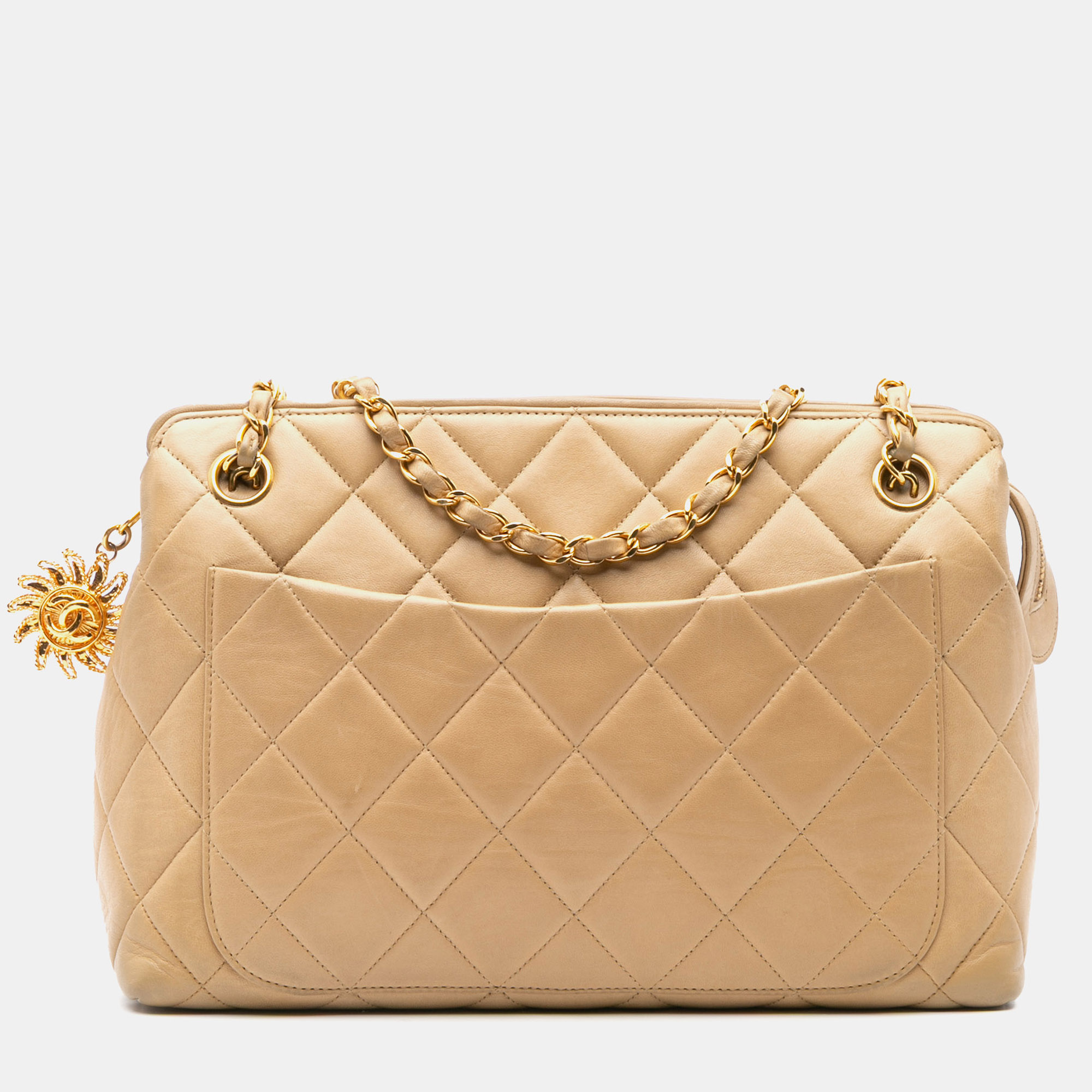 

Chanel Brown Quilted Lambskin Sun Charm Chain Crossbody