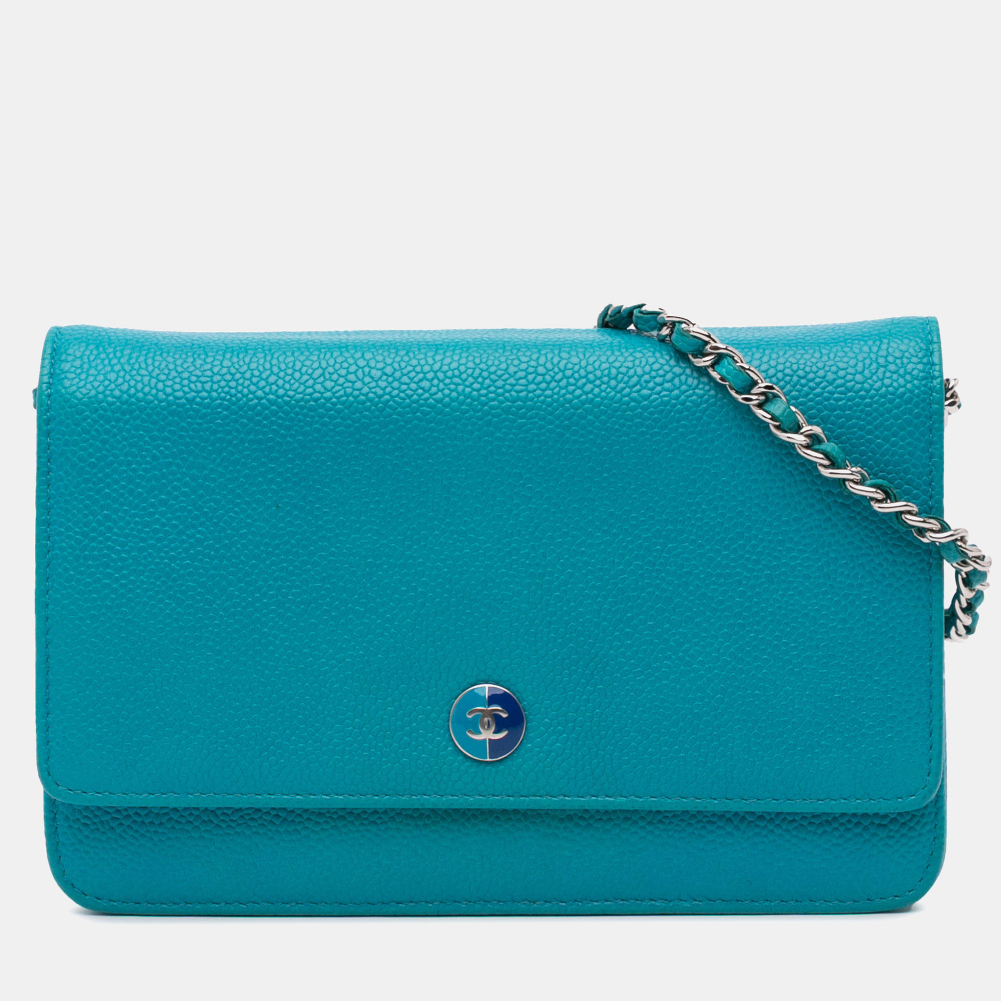 

Chanel Blue Caviar Bicolor CC Wallet On Chain