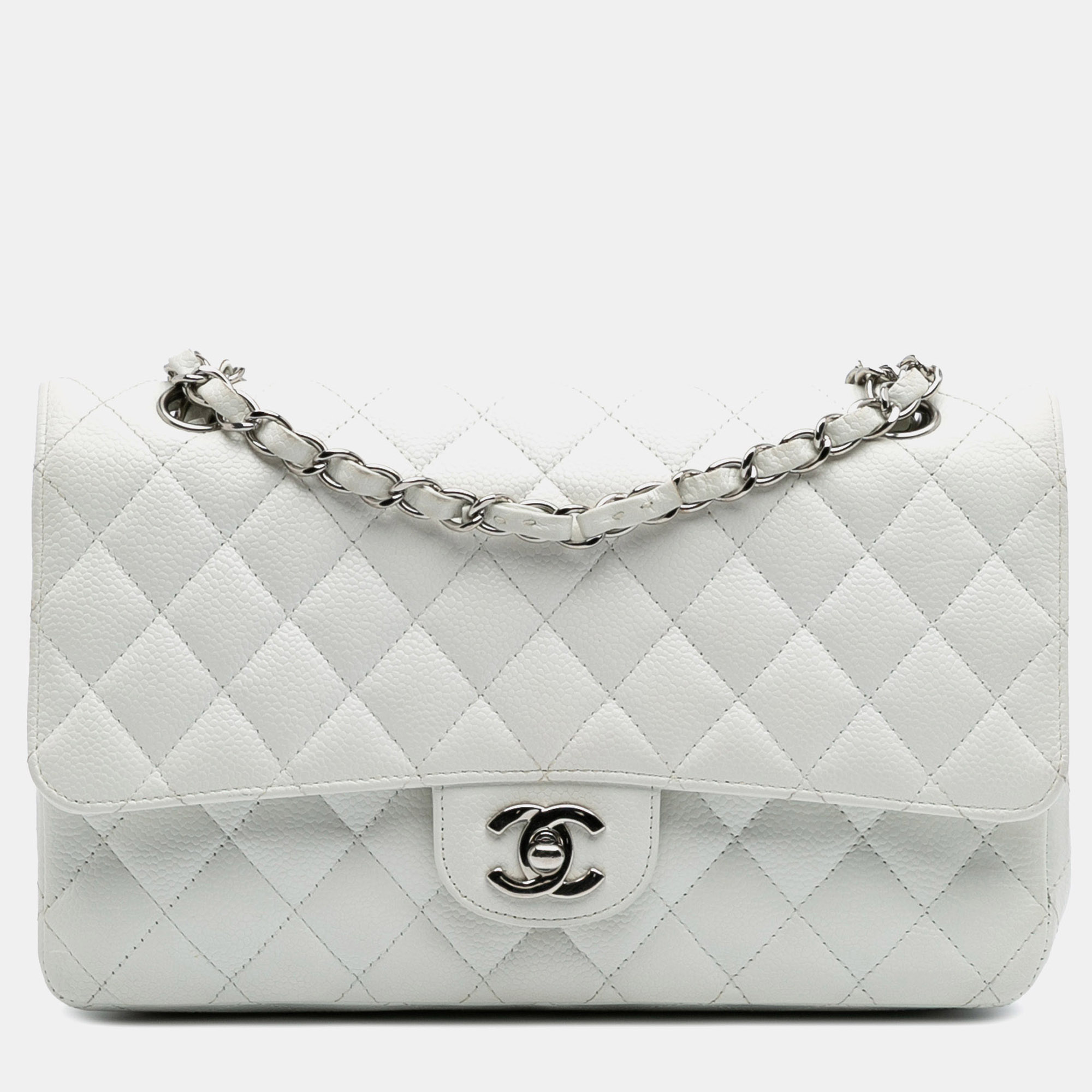 

Chanel White Medium Classic Caviar Double Flap