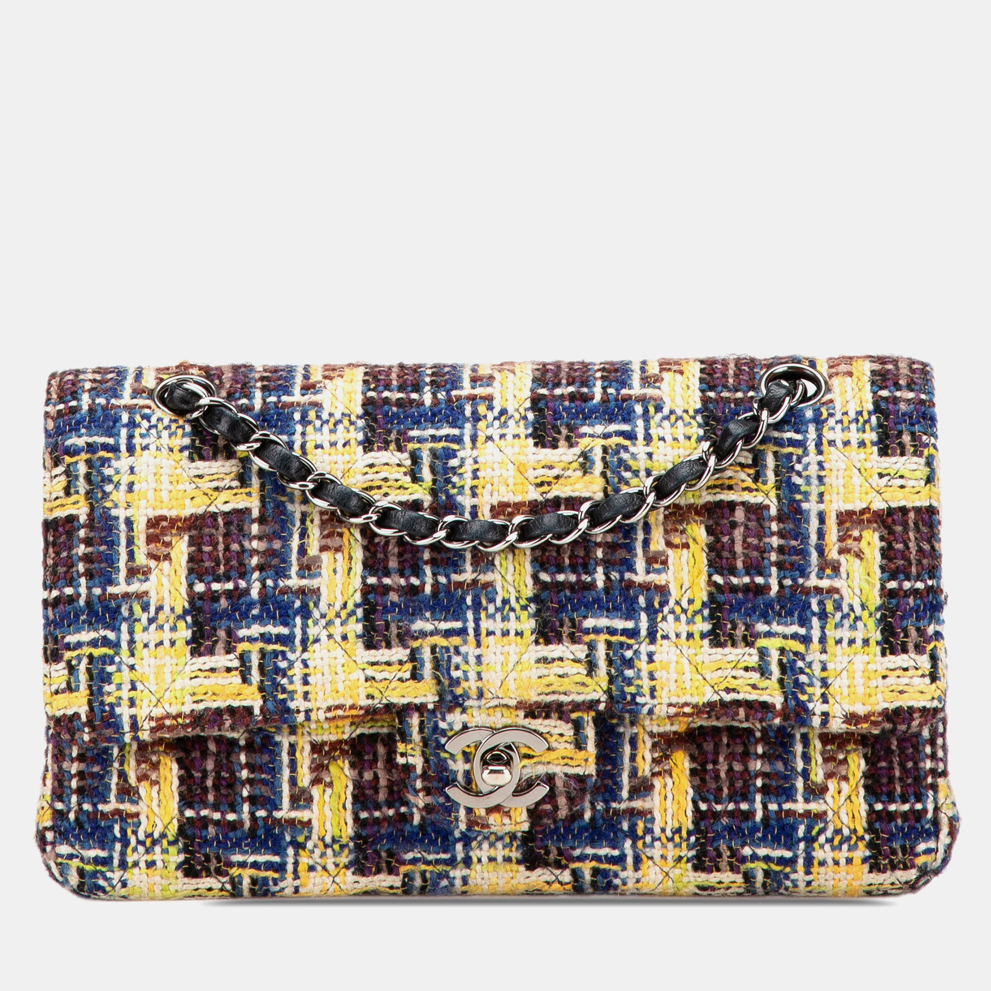 

Chanel Yellow Medium Classic Tweed Double Flap