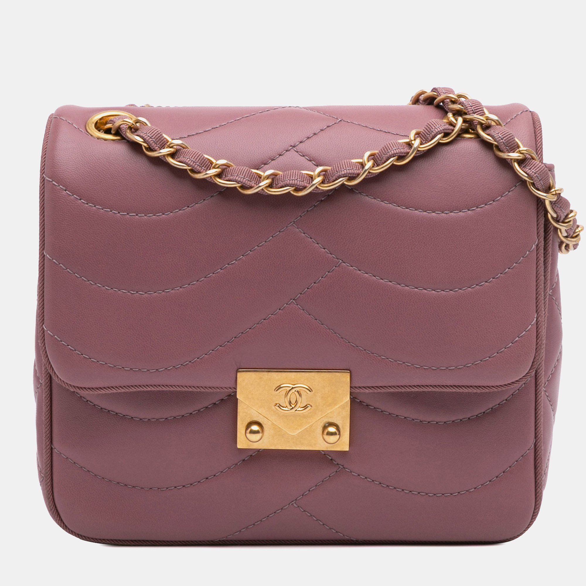 

Chanel Pink Paris Seoul Mini Lambskin Pagoda Single Flap