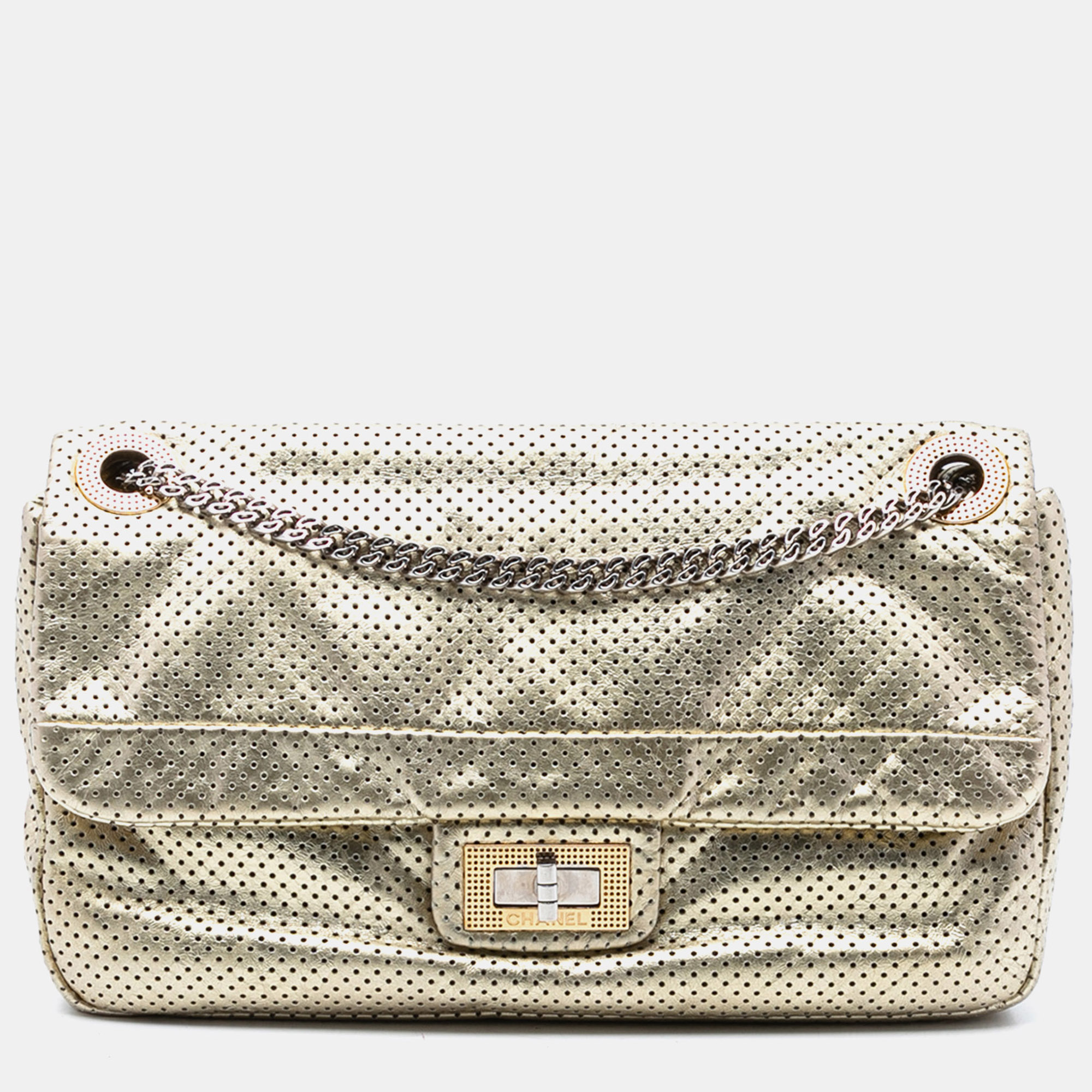 

Chanel Gold Medium Reissue Perforated Calfskin Drill Flap