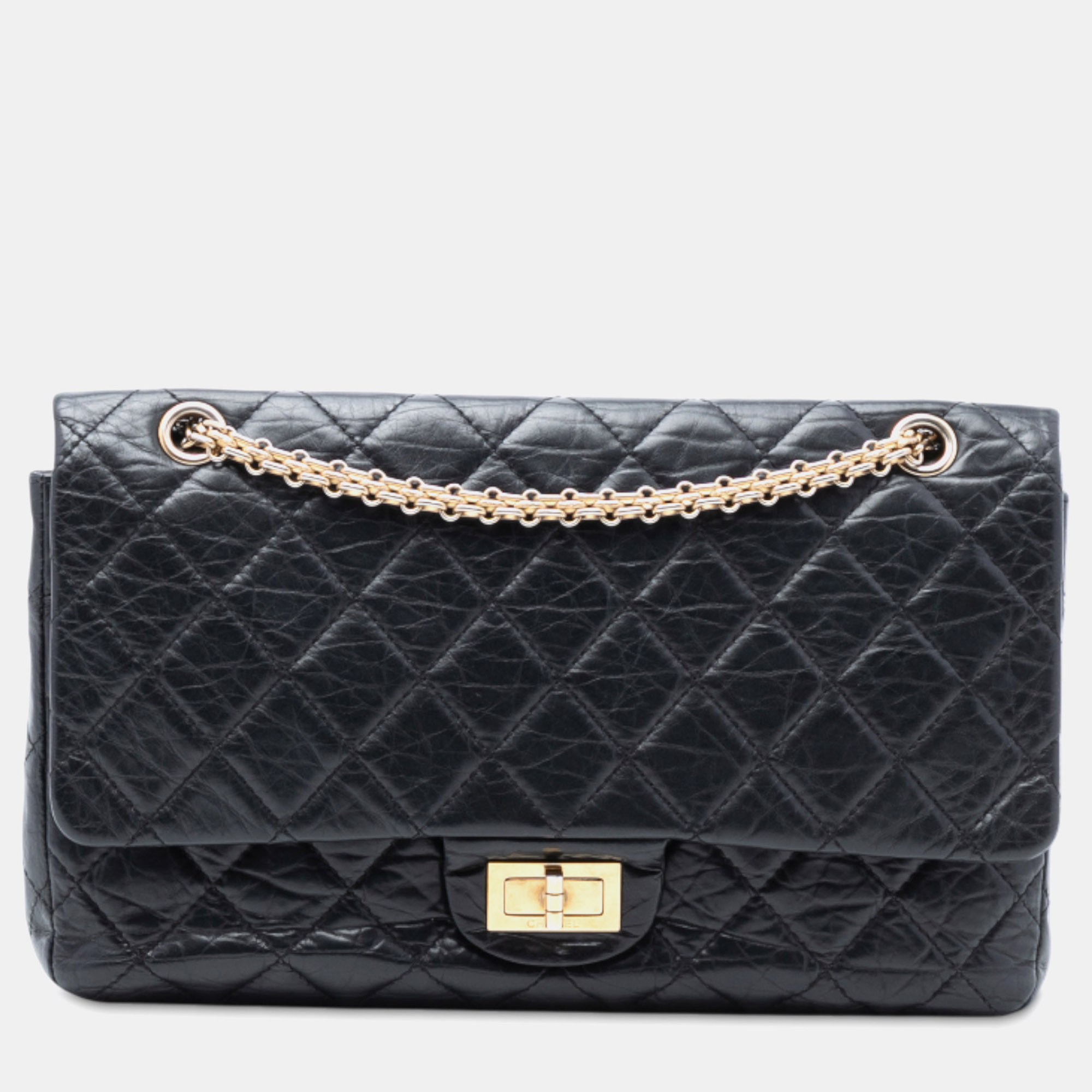 

Chanel Black Reissue 2.55 Aged Calfskin Double Flap 226