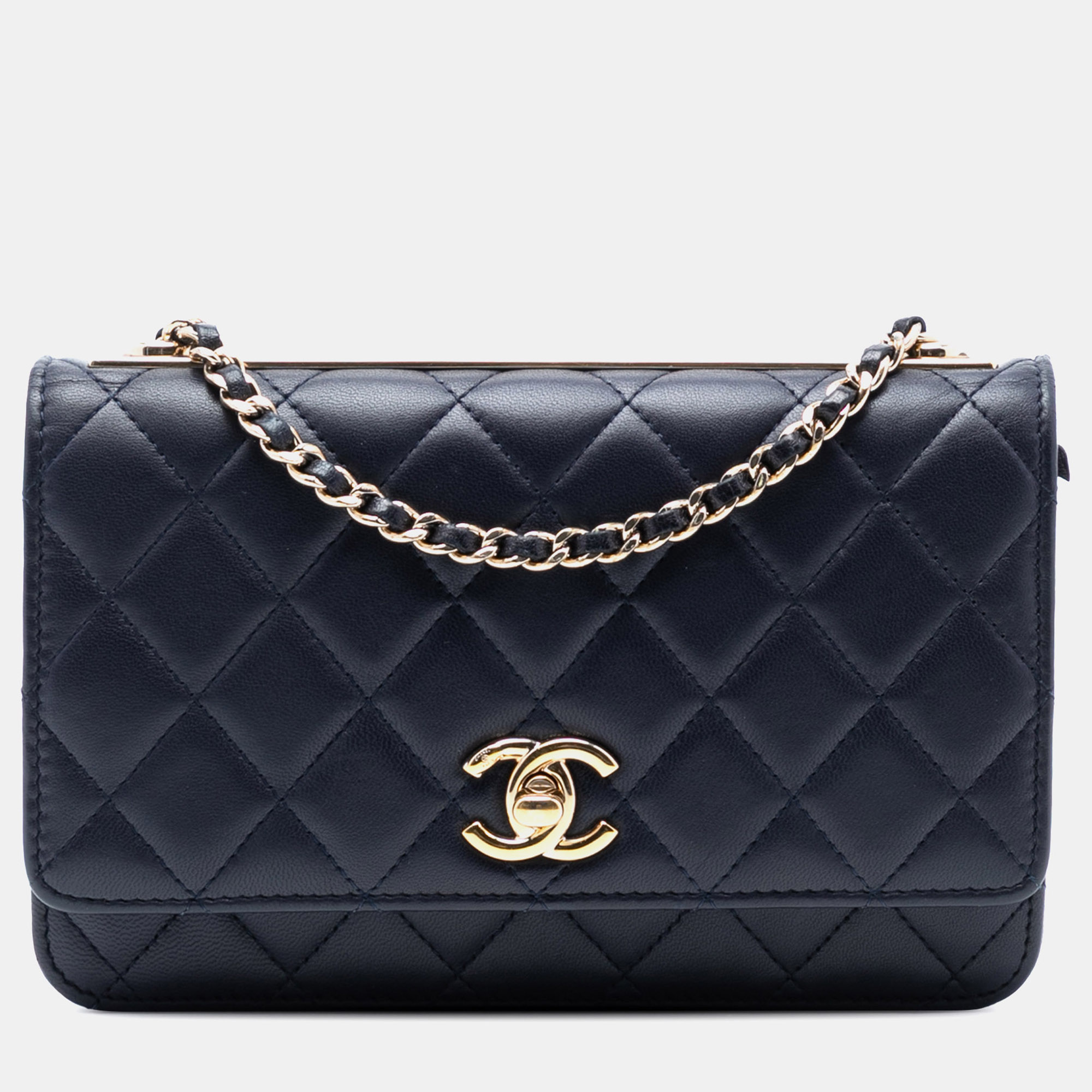 

Chanel Blue Lambskin Trendy CC Wallet On Chain