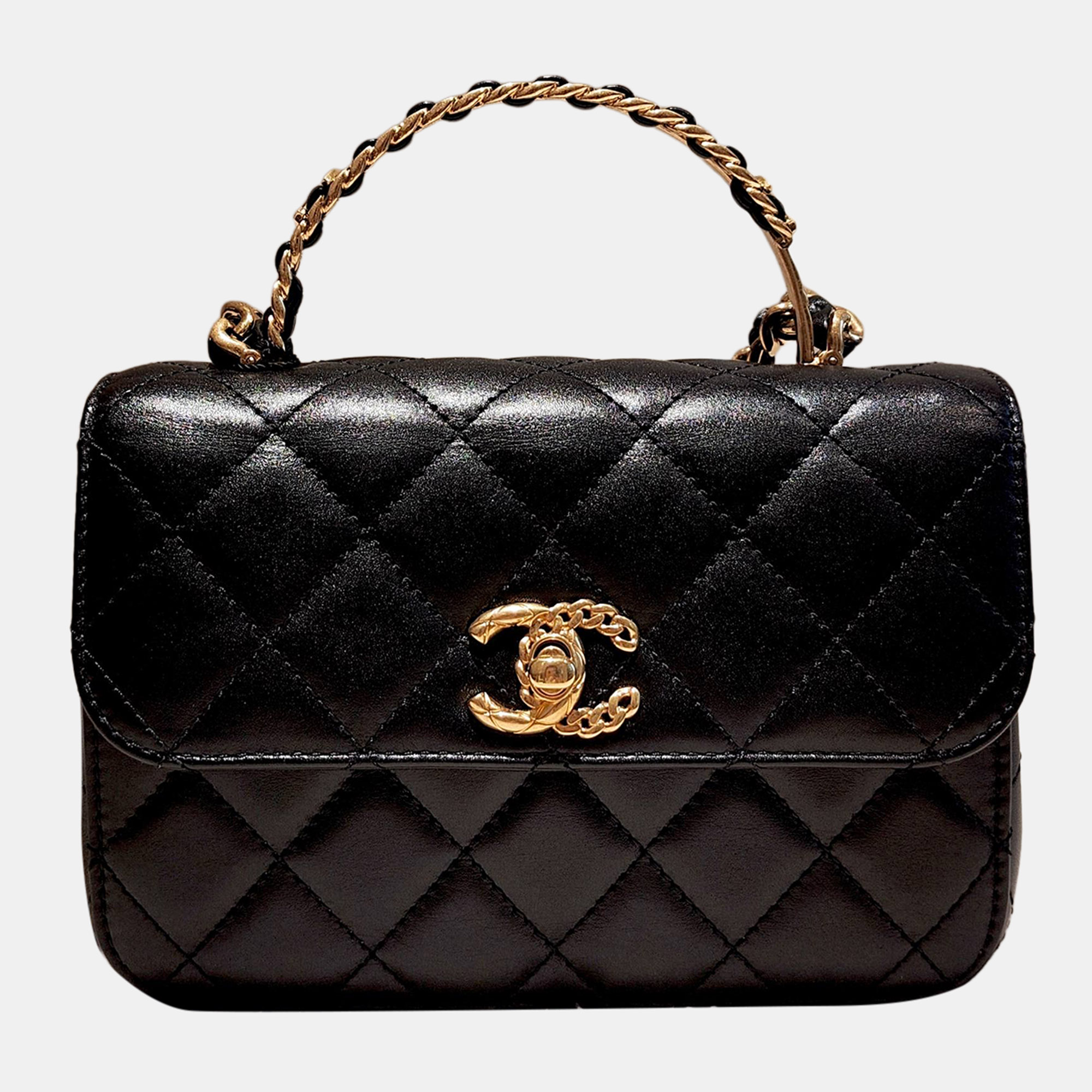 

Chanel 23B top-handle chain bag black with mixed hardware