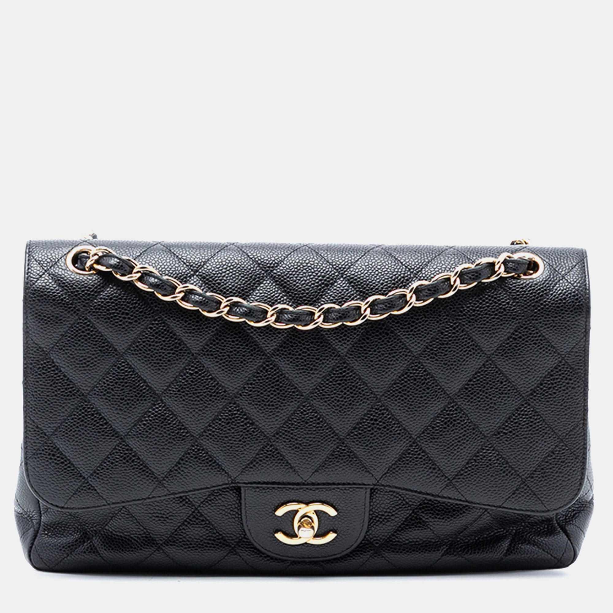 

Chanel Black Jumbo Classic Caviar Double Flap