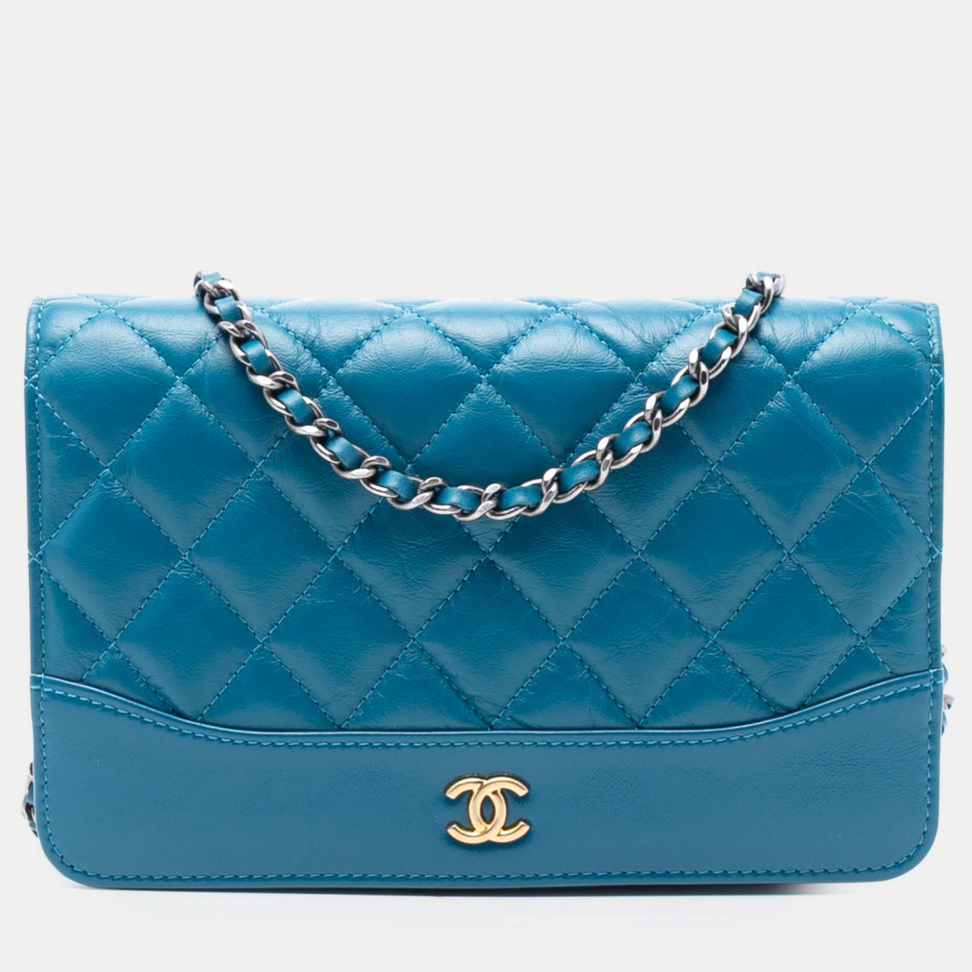 

Chanel Blue Quilted Aged Calfskin Gabrielle Wallet On Chain