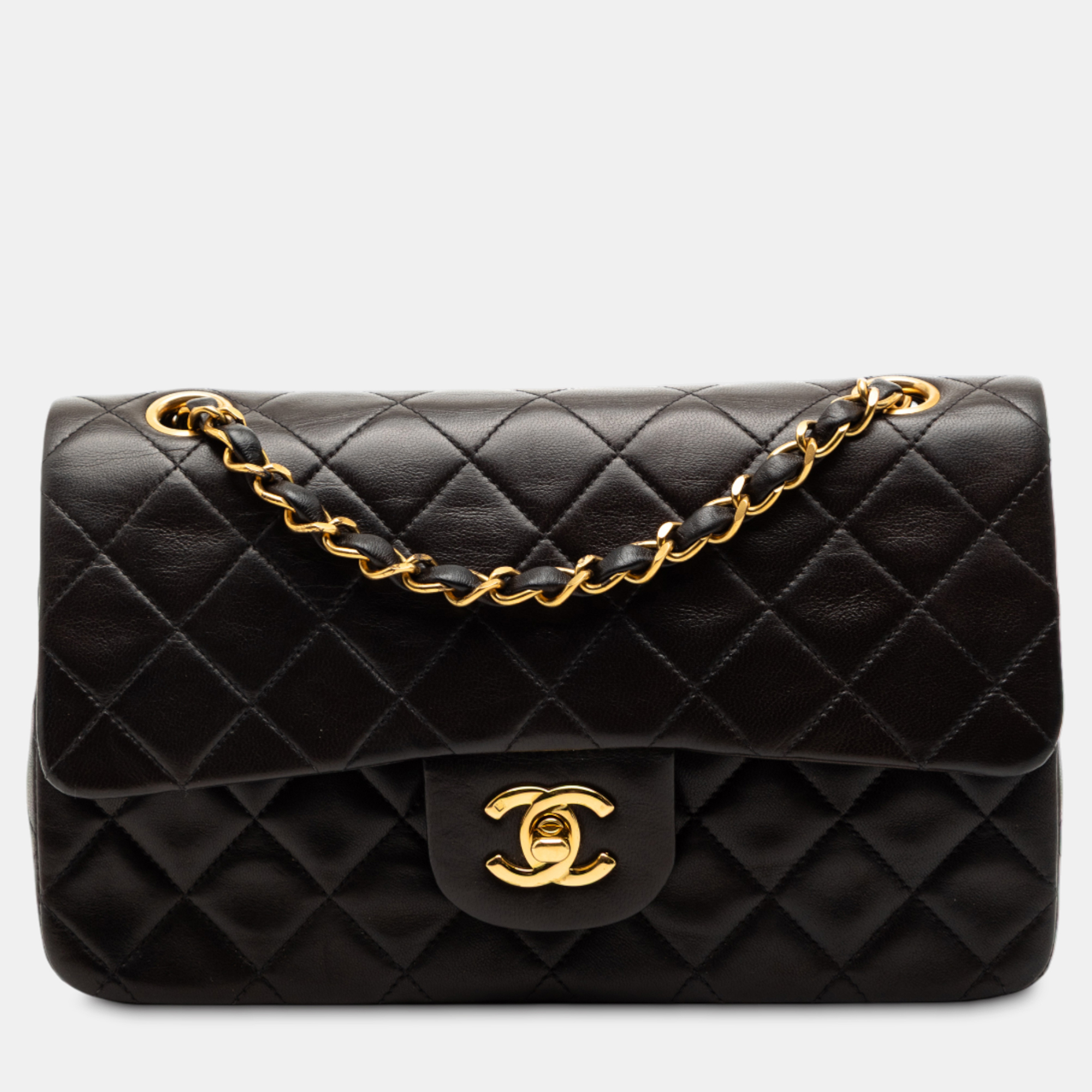 

Chanel Black Small Classic Lambskin Double Flap