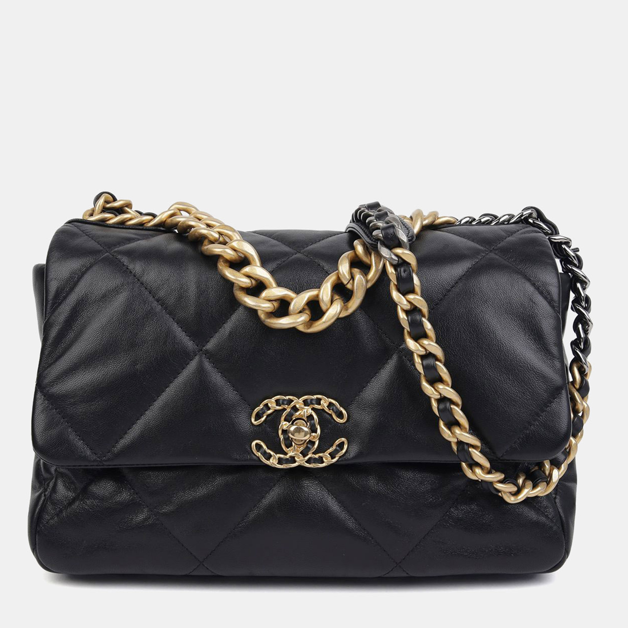 

Chanel 19 Large Black Leather Shoulder Bag