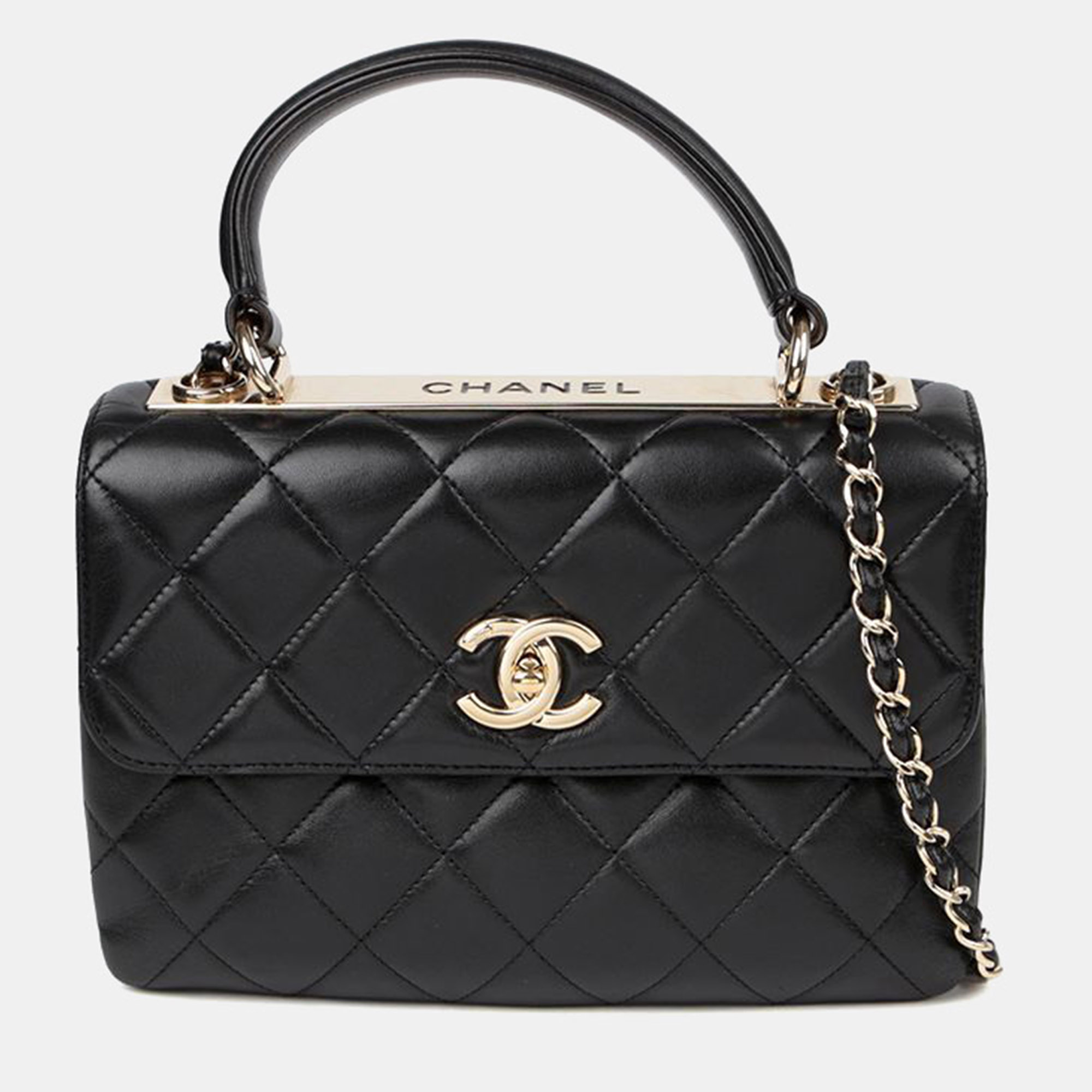 

Chanel Trendy CC Small Black Lambskin Leather Tote Bag
