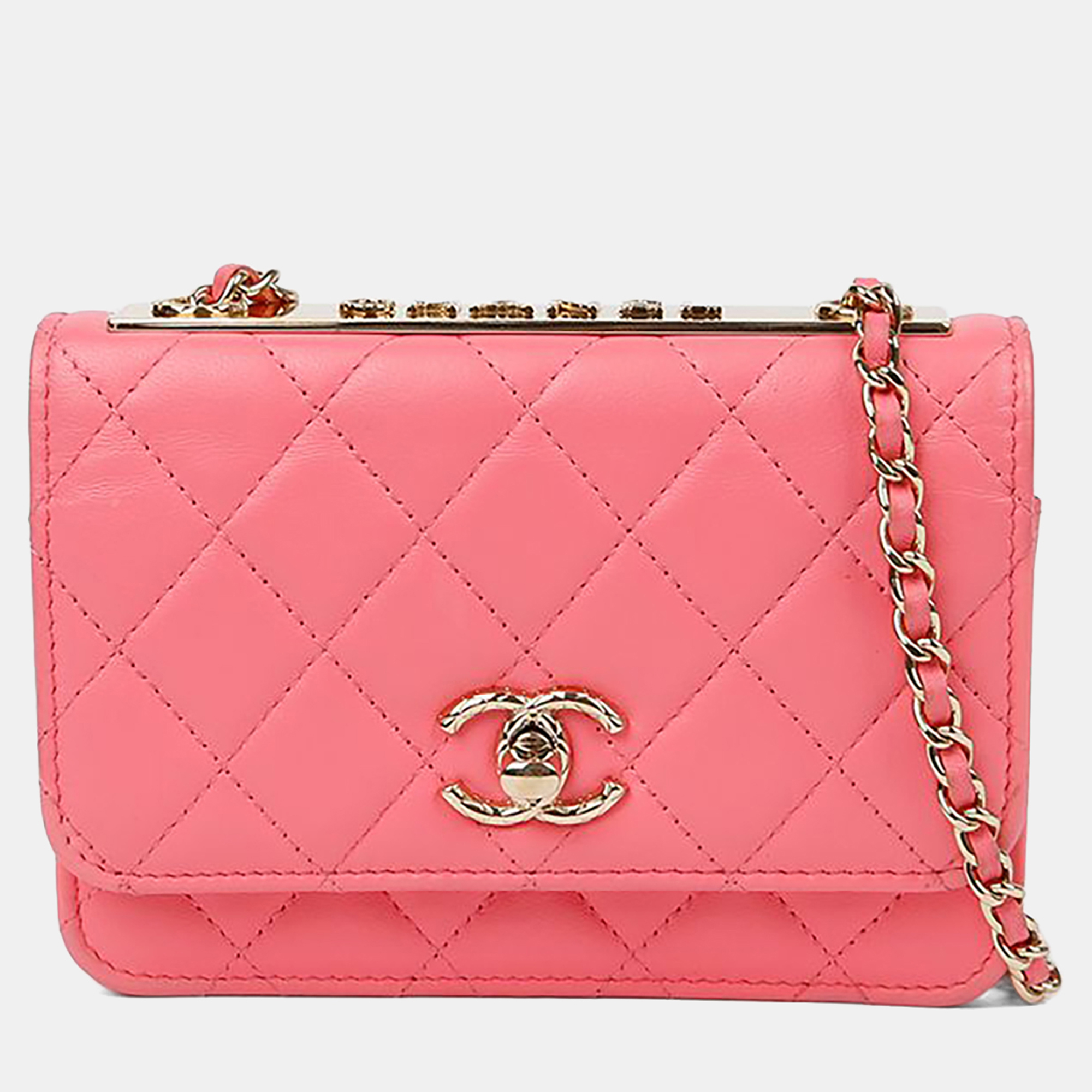 

Chanel Trendy CC Pink Leather Wallet On Chain