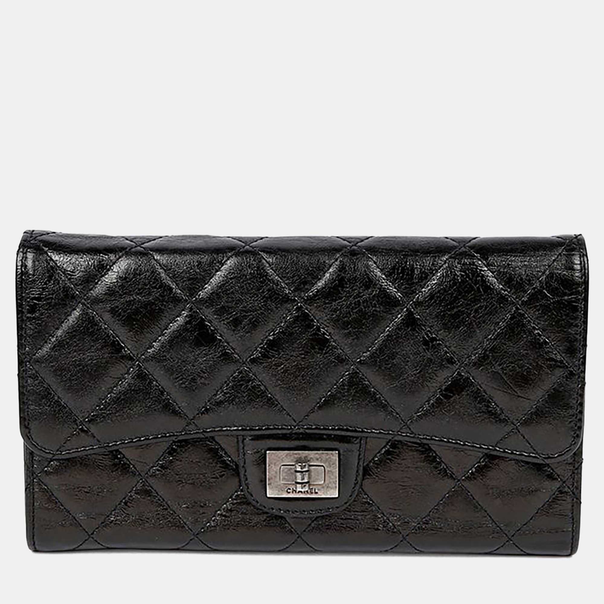

Chanel Black Leather Long Wallet