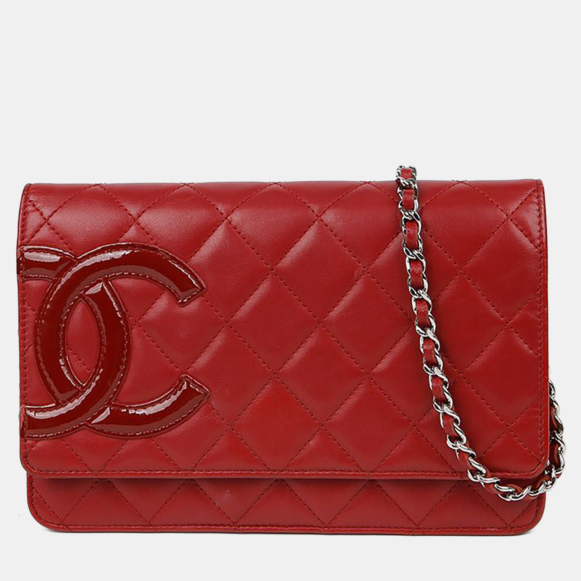 

Chanel Cambon Ligne Red Leather Wallet On Chain