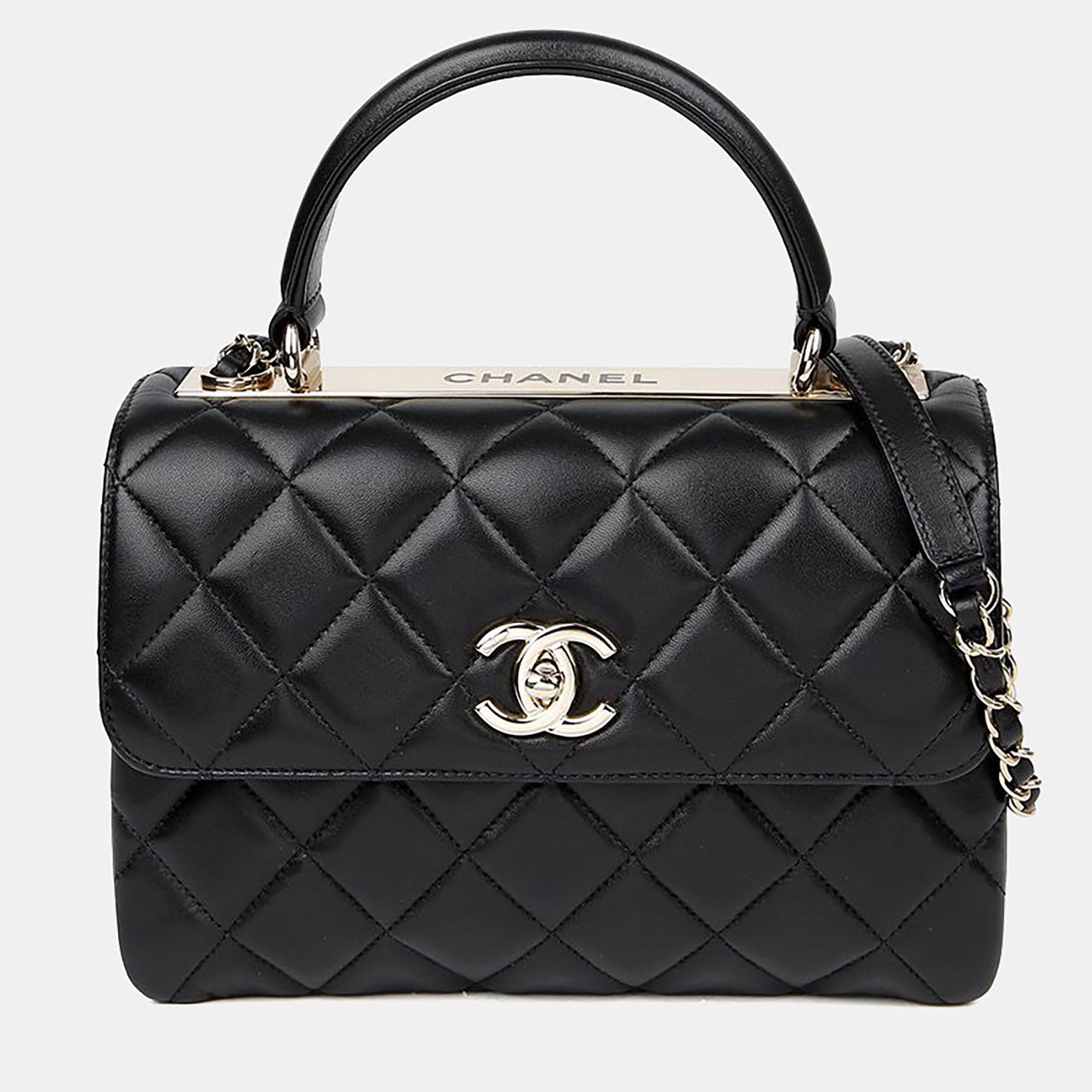 

Chanel Trendy CC Small Black Leather Top Handle Shoulder Bag