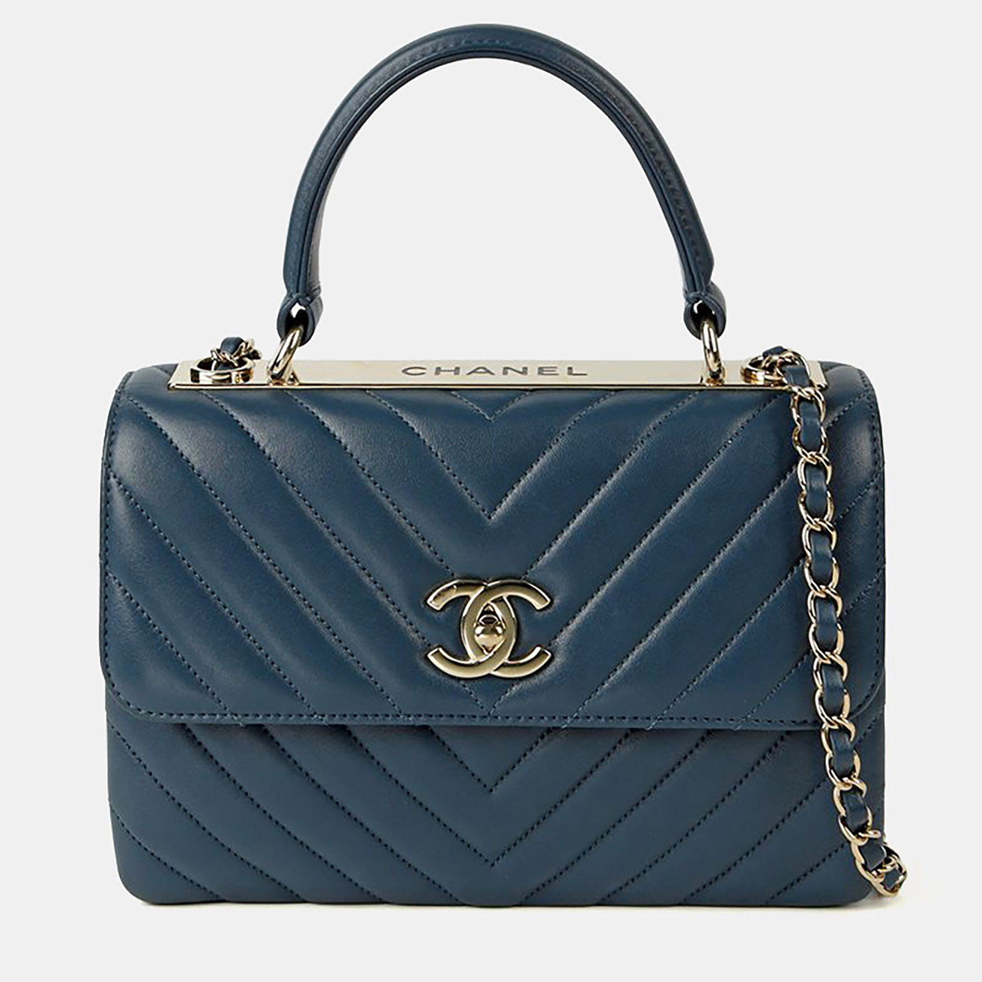 

Chanel Trendy CC Small Blue Leather Tote Bag