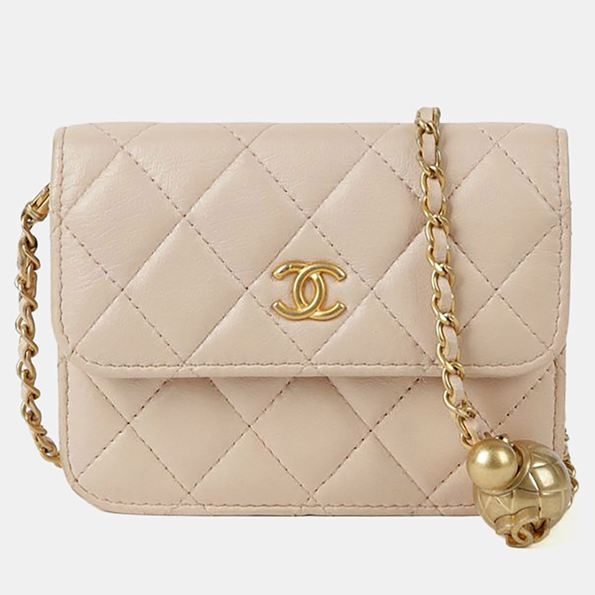 

Chanel Golden Ball Mini Pink Leather Shoulder Bag