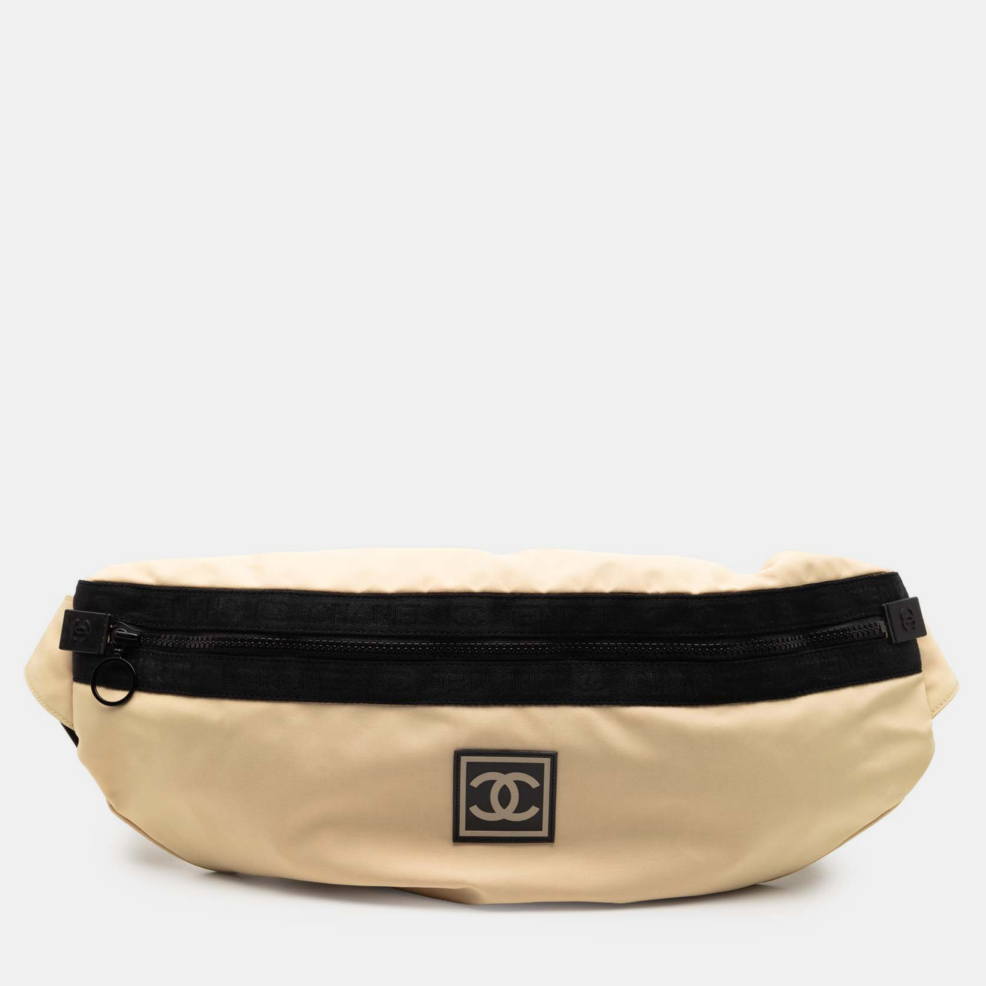 

Chanel Black/Beige Nylon CC Sport Line Belt Bag
