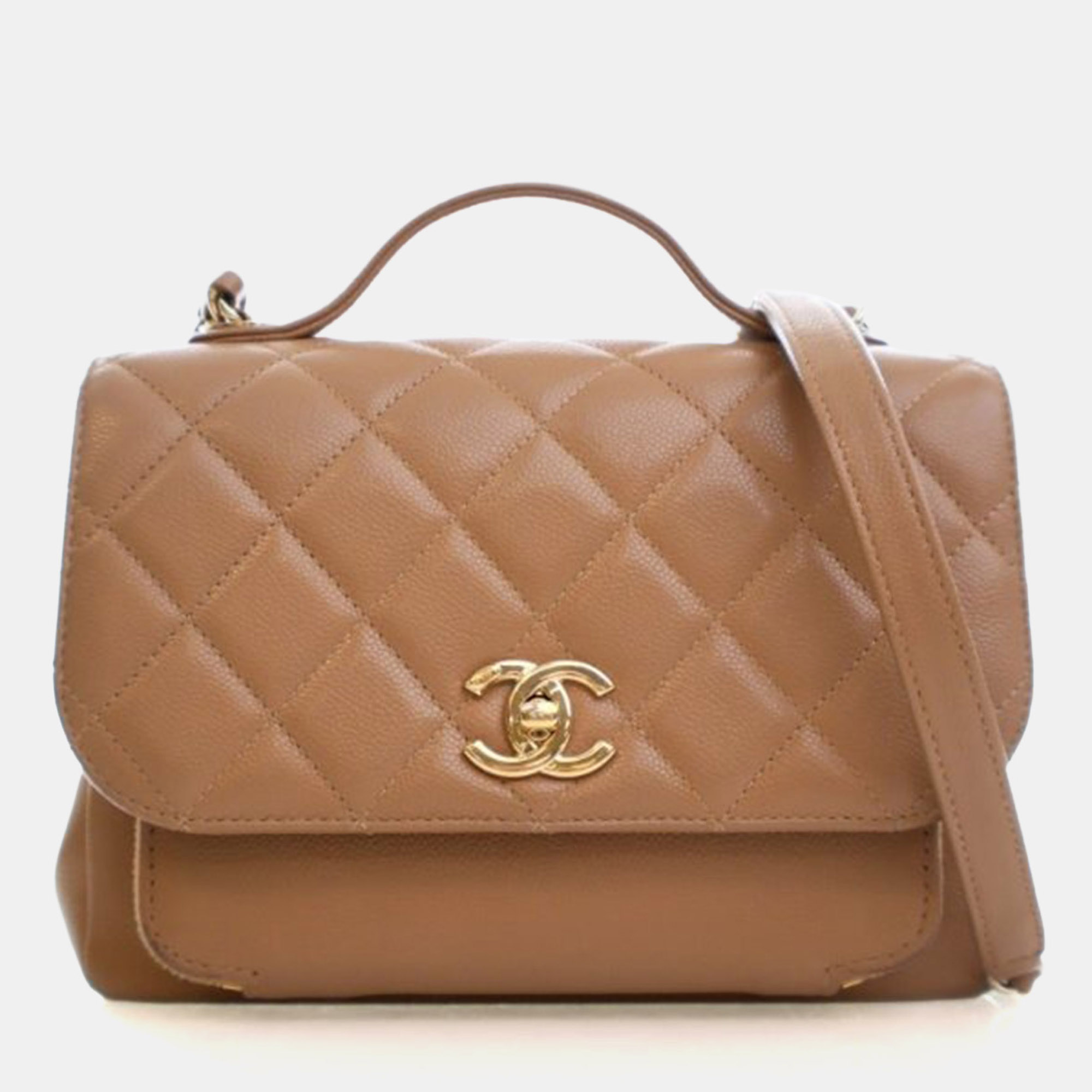 

Chanel Small Caviar Business Affinity Top Handle Bag, Brown