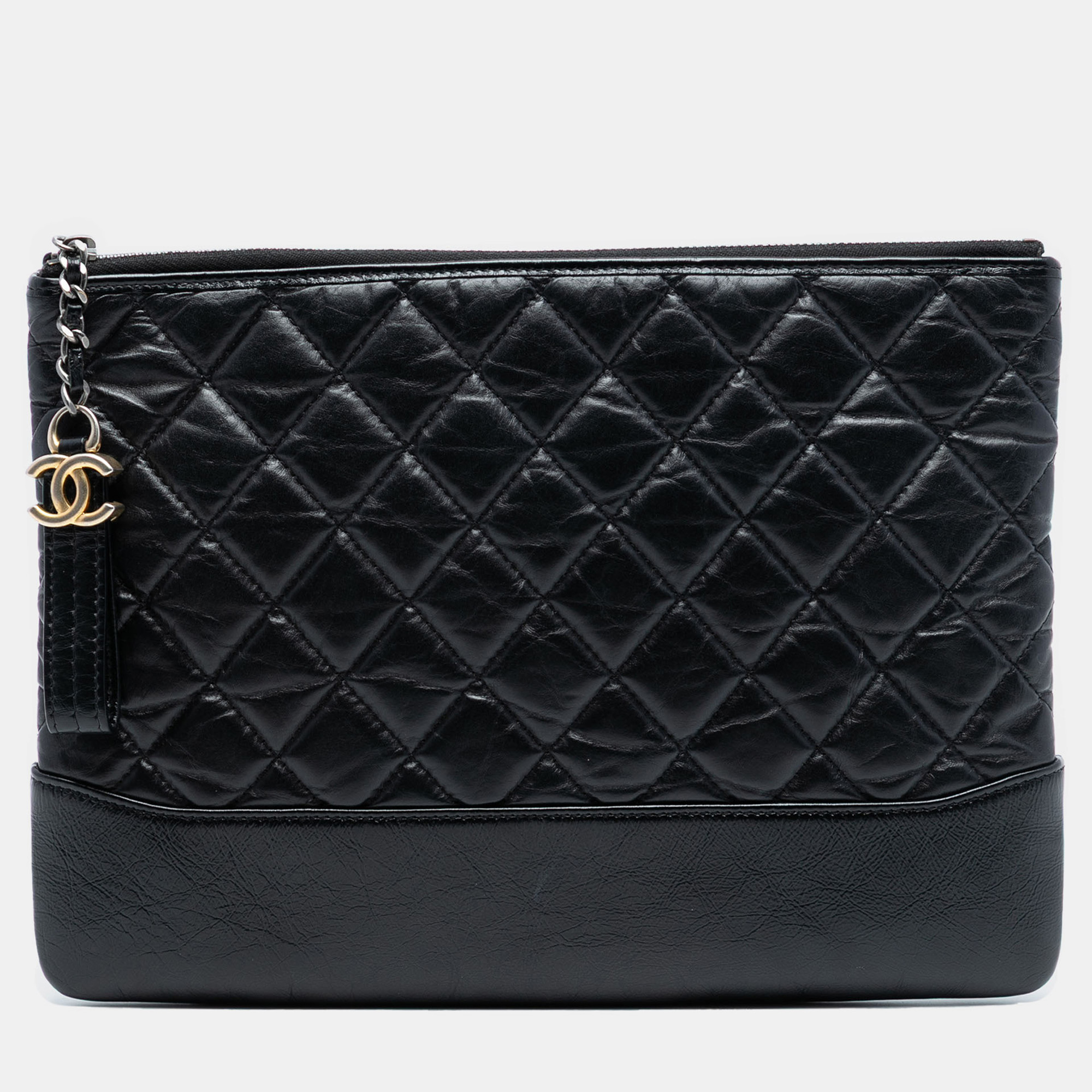 

Chanel Black Medium Aged Calfskin Gabrielle O Case Clutch