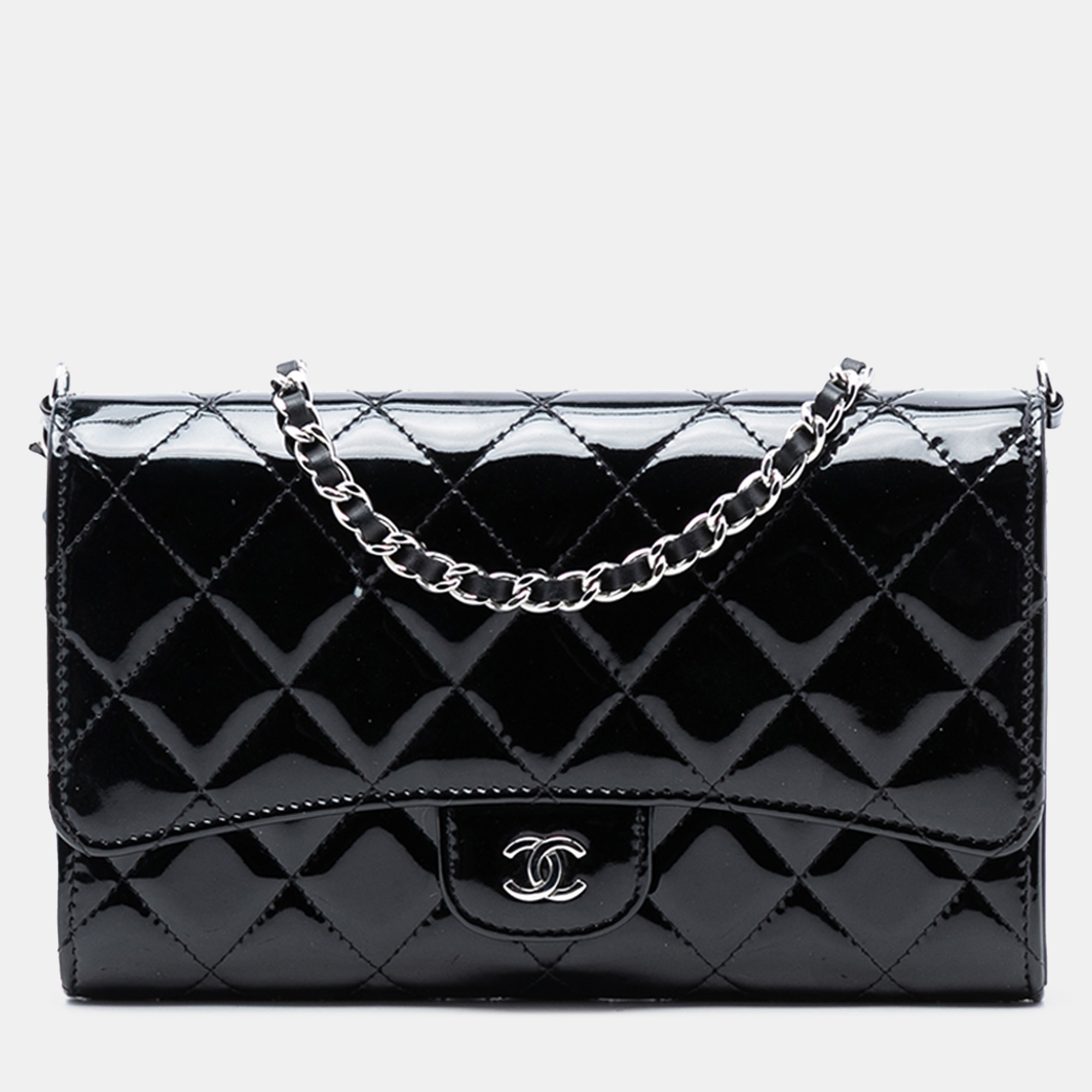 

Chanel Black Classic Patent Wallet On Chain