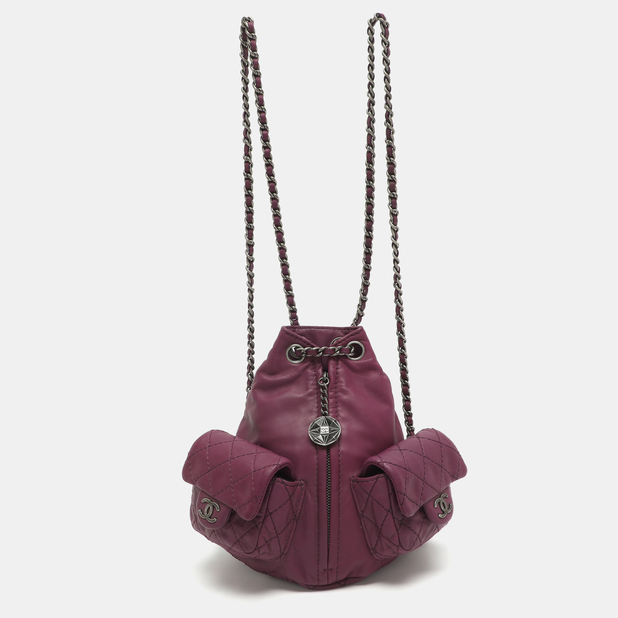 

Chanel Backpack Is Back Mini Purple Leather Backpack