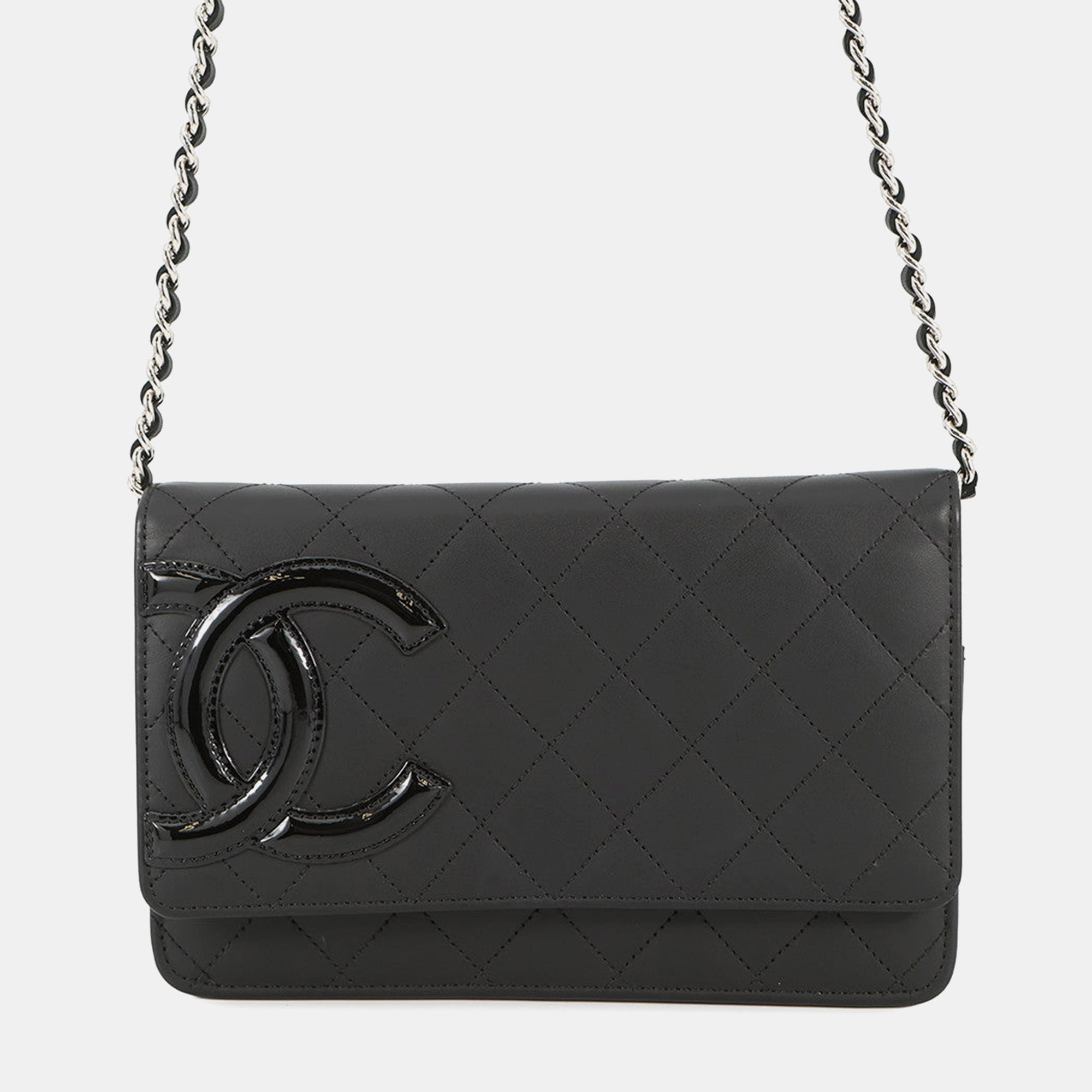 

Chanel Cambon Black Lambskin Leather Wallet on Chain Bag